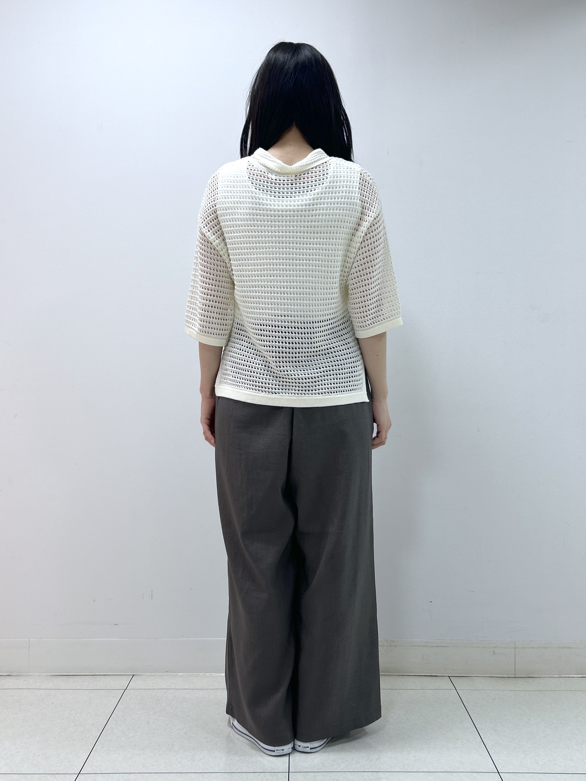 Kaiさんの「Dessin｜【洗える】透かし編み襟付きニットカーディガン」を使ったコーディネート