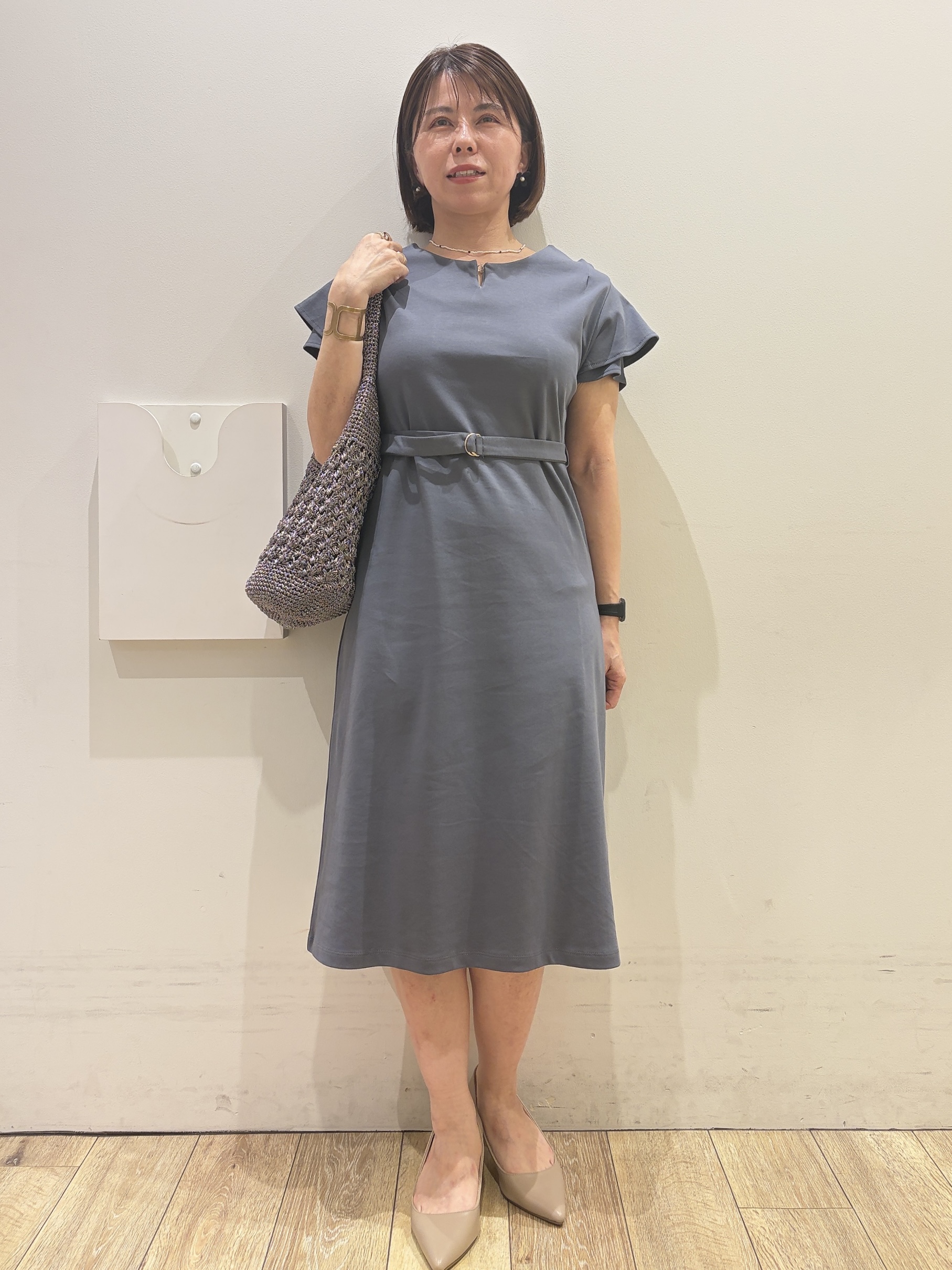 YUKOさんの「index｜シアー幾何刺繍カーディガン【洗濯機OK】」を使ったコーディネート