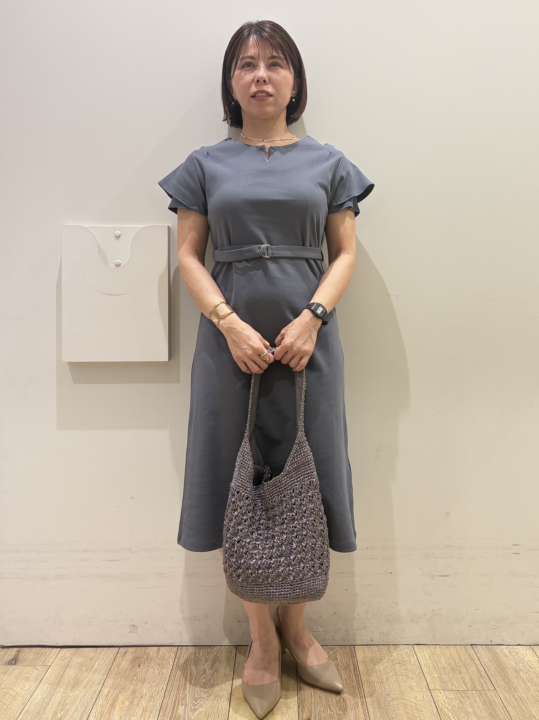 YUKOさんの「index｜シアー幾何刺繍カーディガン【洗濯機OK】」を使ったコーディネート