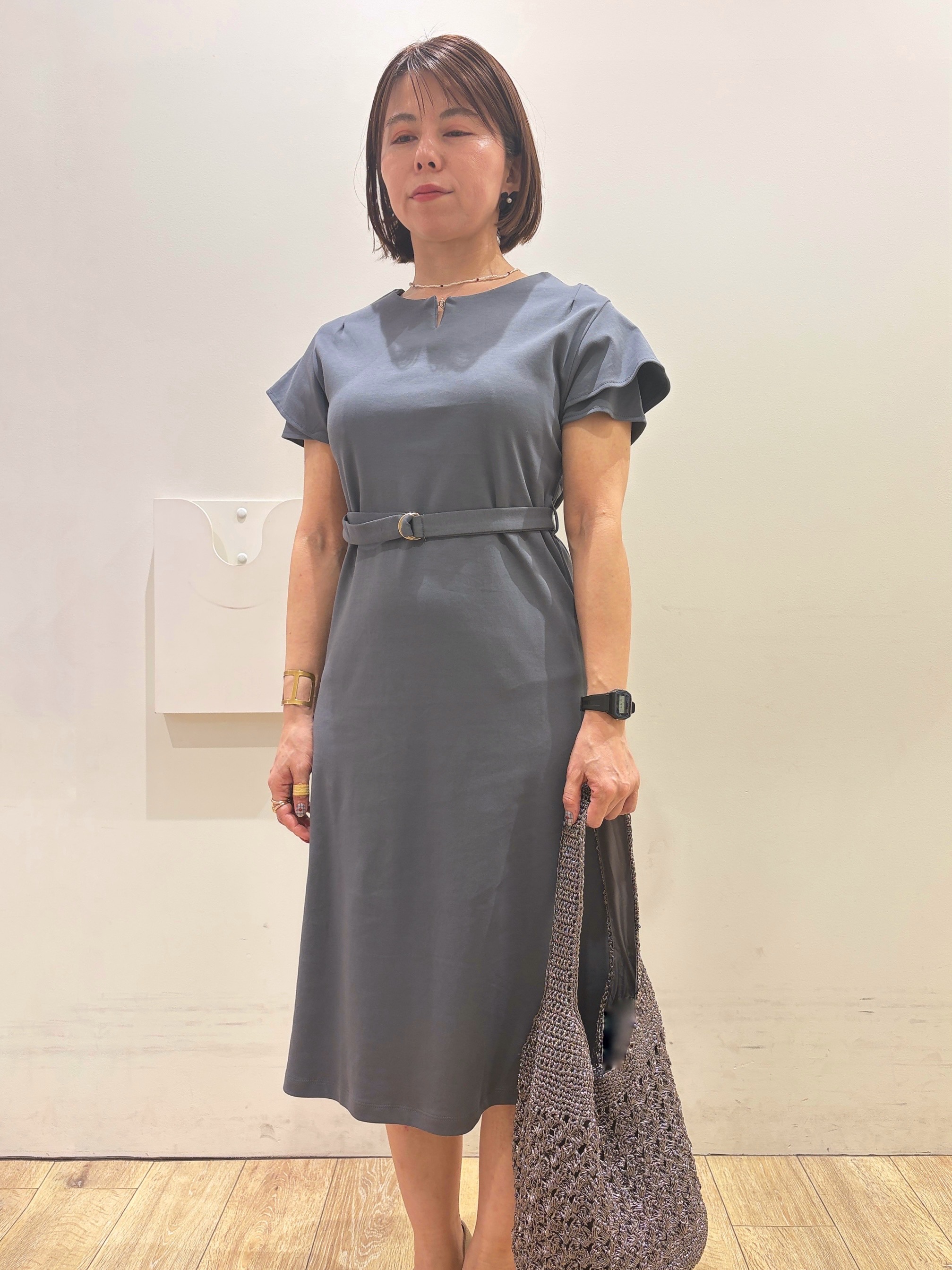 YUKOさんの「index｜シアー幾何刺繍カーディガン【洗濯機OK】」を使ったコーディネート