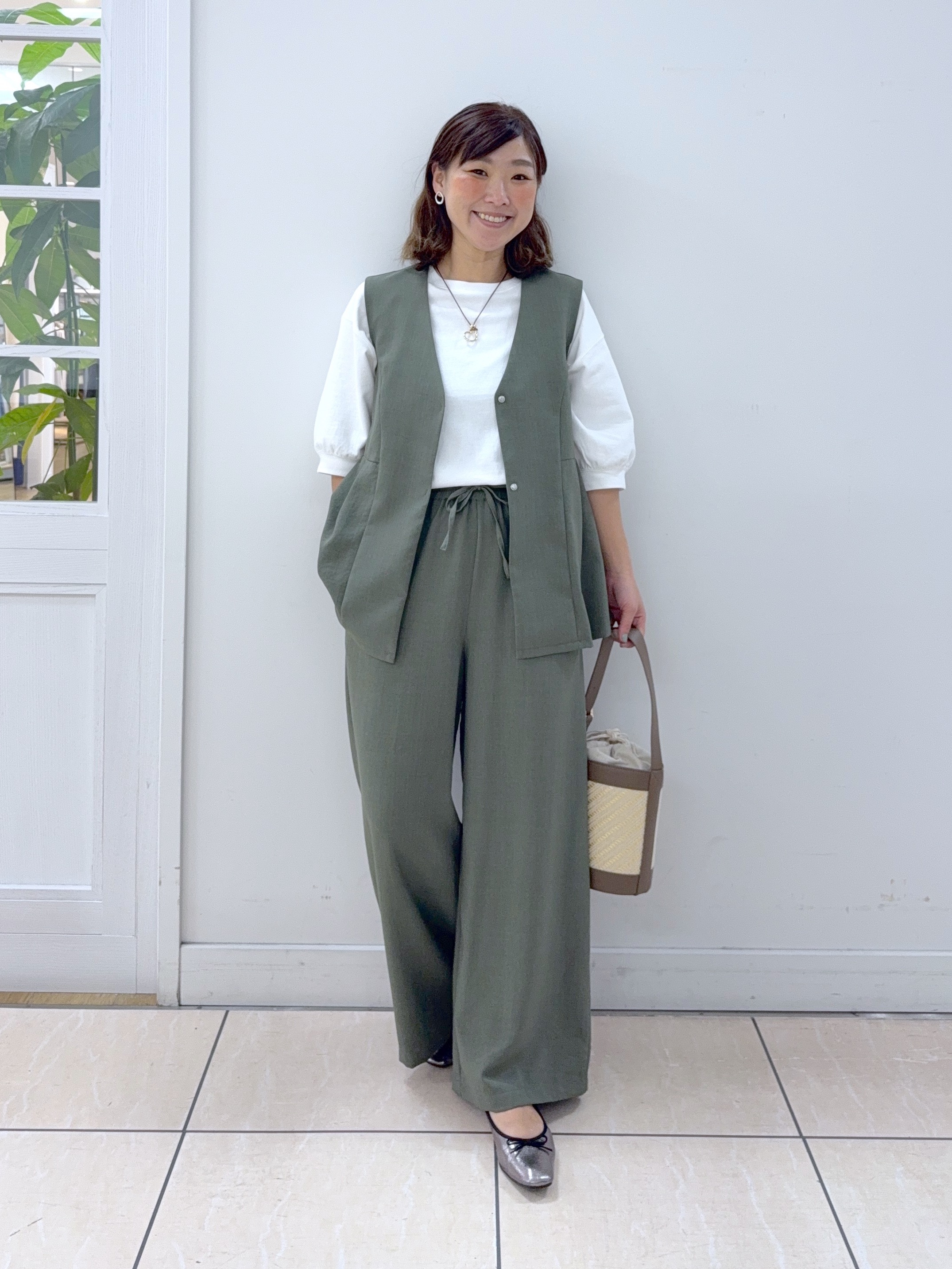 Osawaさんの「Dessin｜【360度可愛い】バックヘンリーカットソー5分袖」を使ったコーディネート