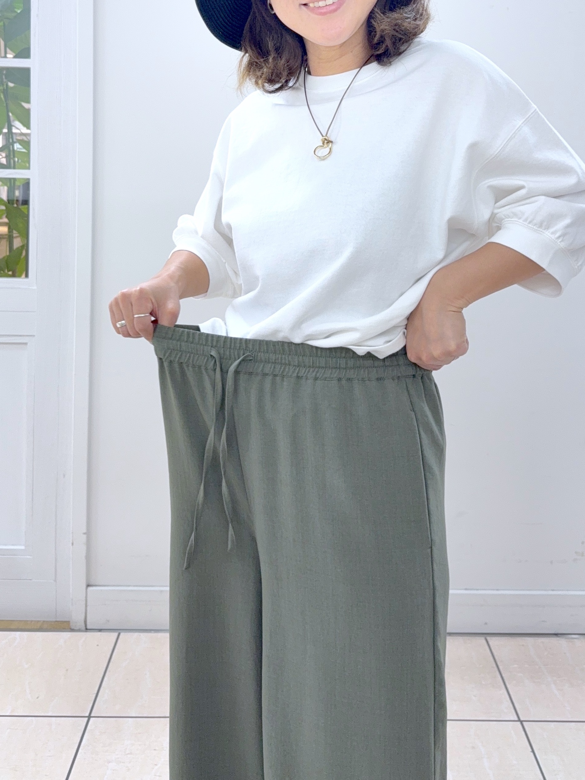 Osawaさんの「Dessin｜【360度可愛い】バックヘンリーカットソー5分袖」を使ったコーディネート