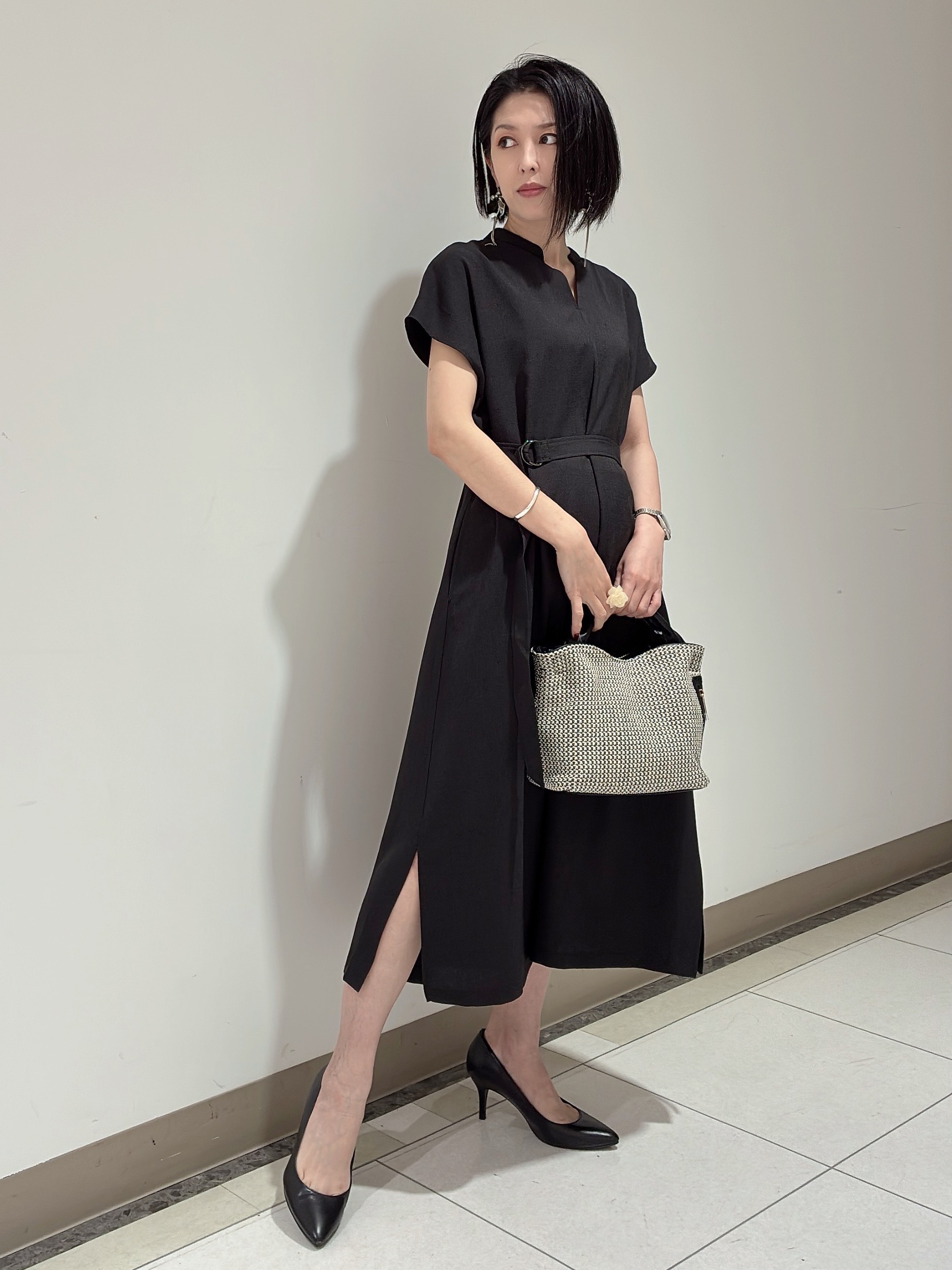 環さんの「UNTITLED｜【UV/接触冷感/遮熱/通気性】スラブバンドカラーワンピース」を使ったコーディネート