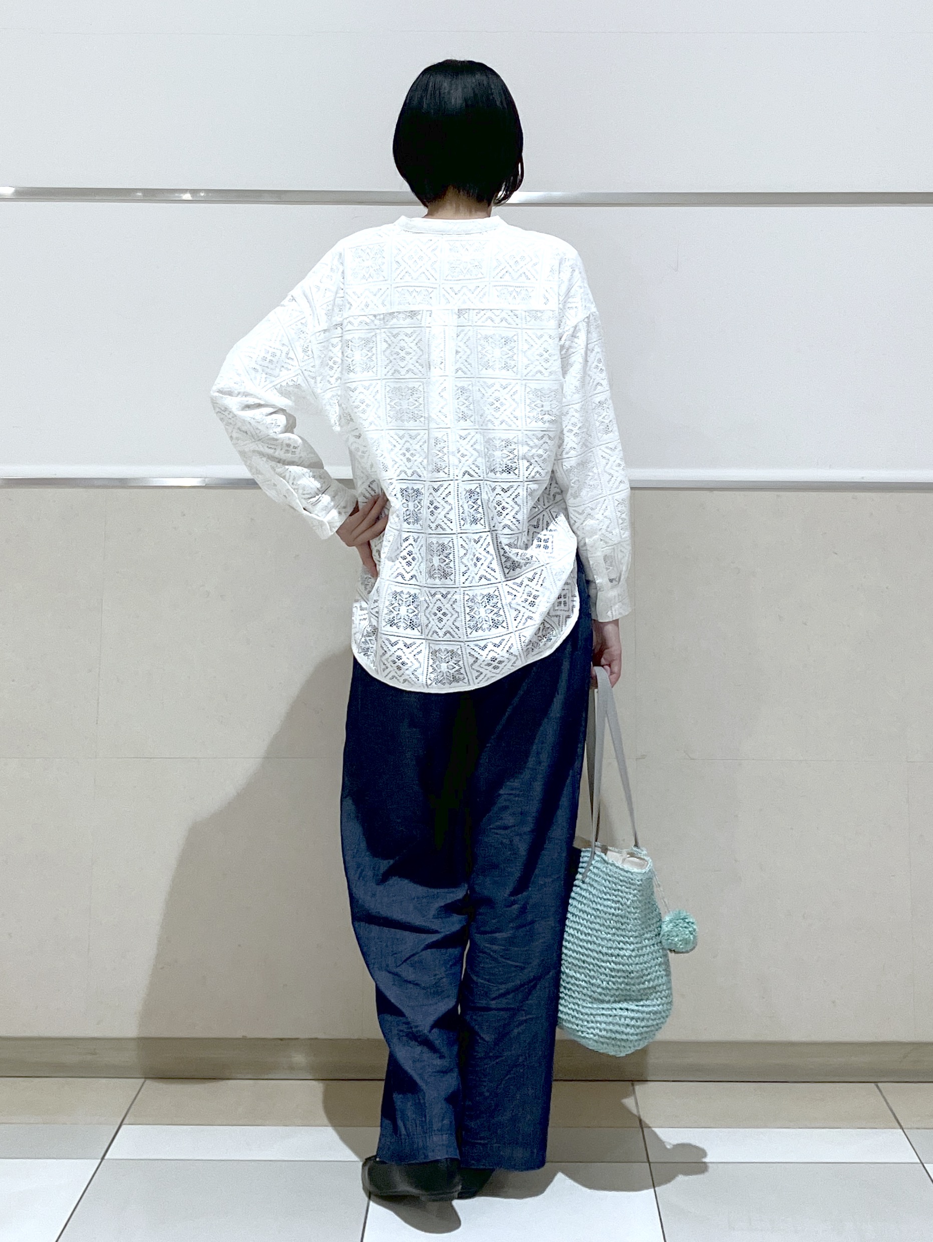 eriko さんの「Dessin｜【洗える】スクエアレースノーカラーシャツ」を使ったコーディネート