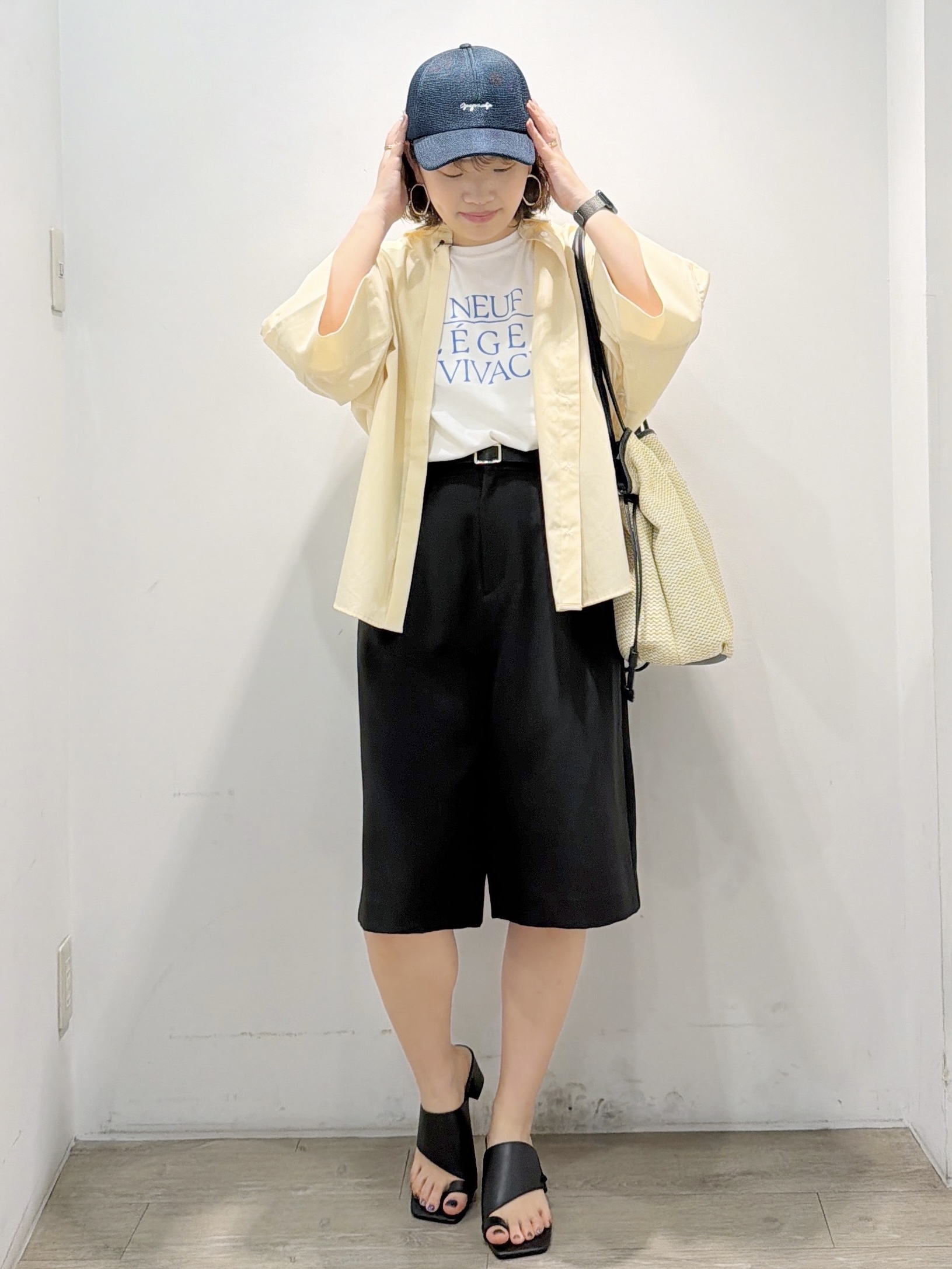 sumicaさんの「OPAQUE.CLIP｜【接触冷感】ハーフスリーブシャツ《洗濯機OK／防シワ加工》」を使ったコーディネート