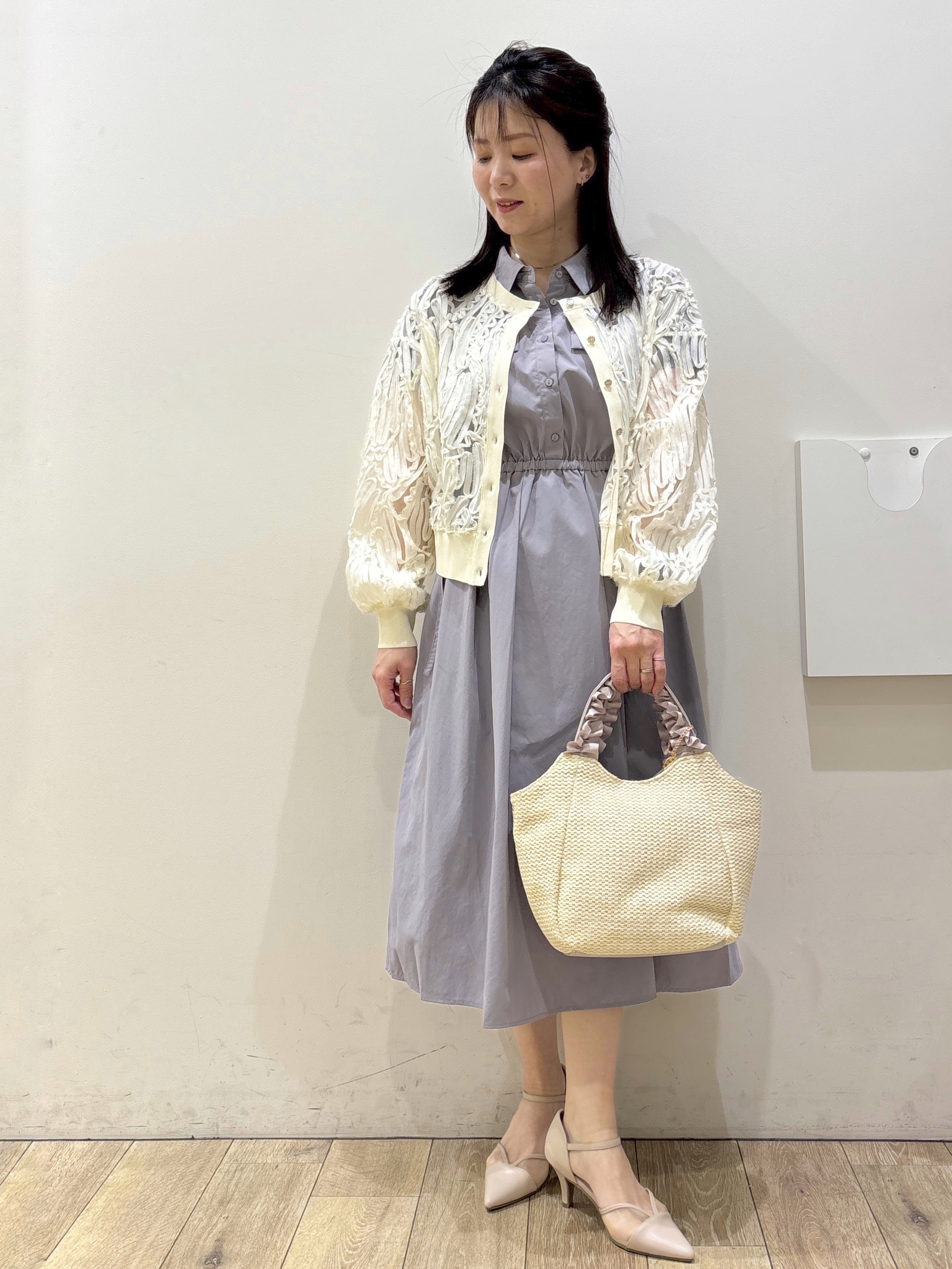mameさんの「index｜サイドリボンシャツワンピース【洗濯機OK／防シワ】」を使ったコーディネート