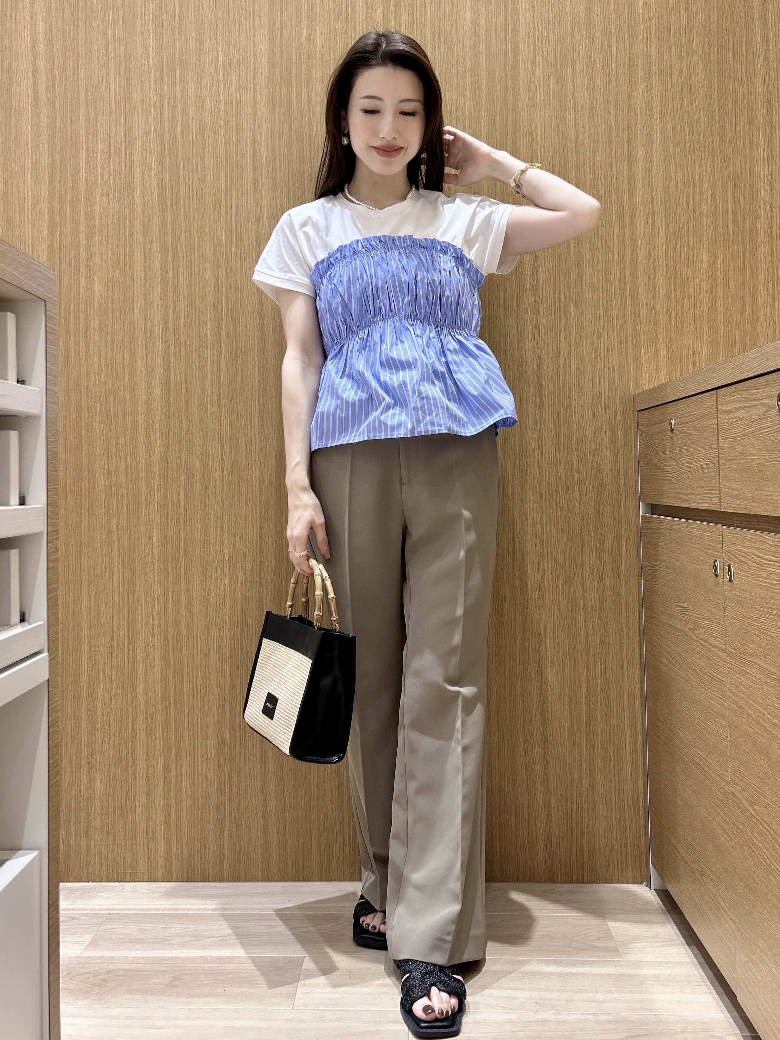 maiさんの「OPAQUE.CLIP｜ビスチェドッキングTシャツ【洗濯機OK】」を使ったコーディネート