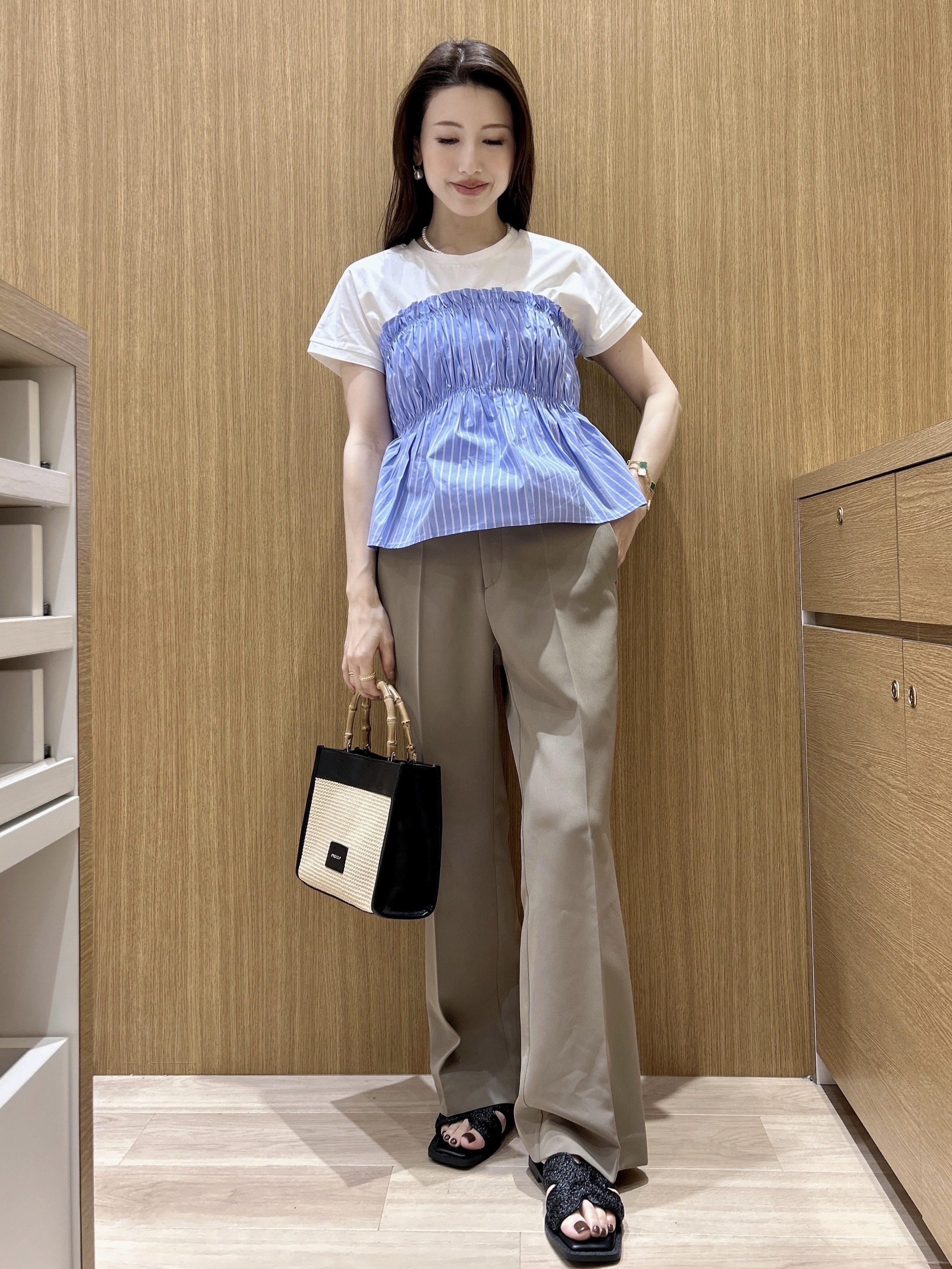 maiさんの「OPAQUE.CLIP｜ビスチェドッキングTシャツ【洗濯機OK】」を使ったコーディネート