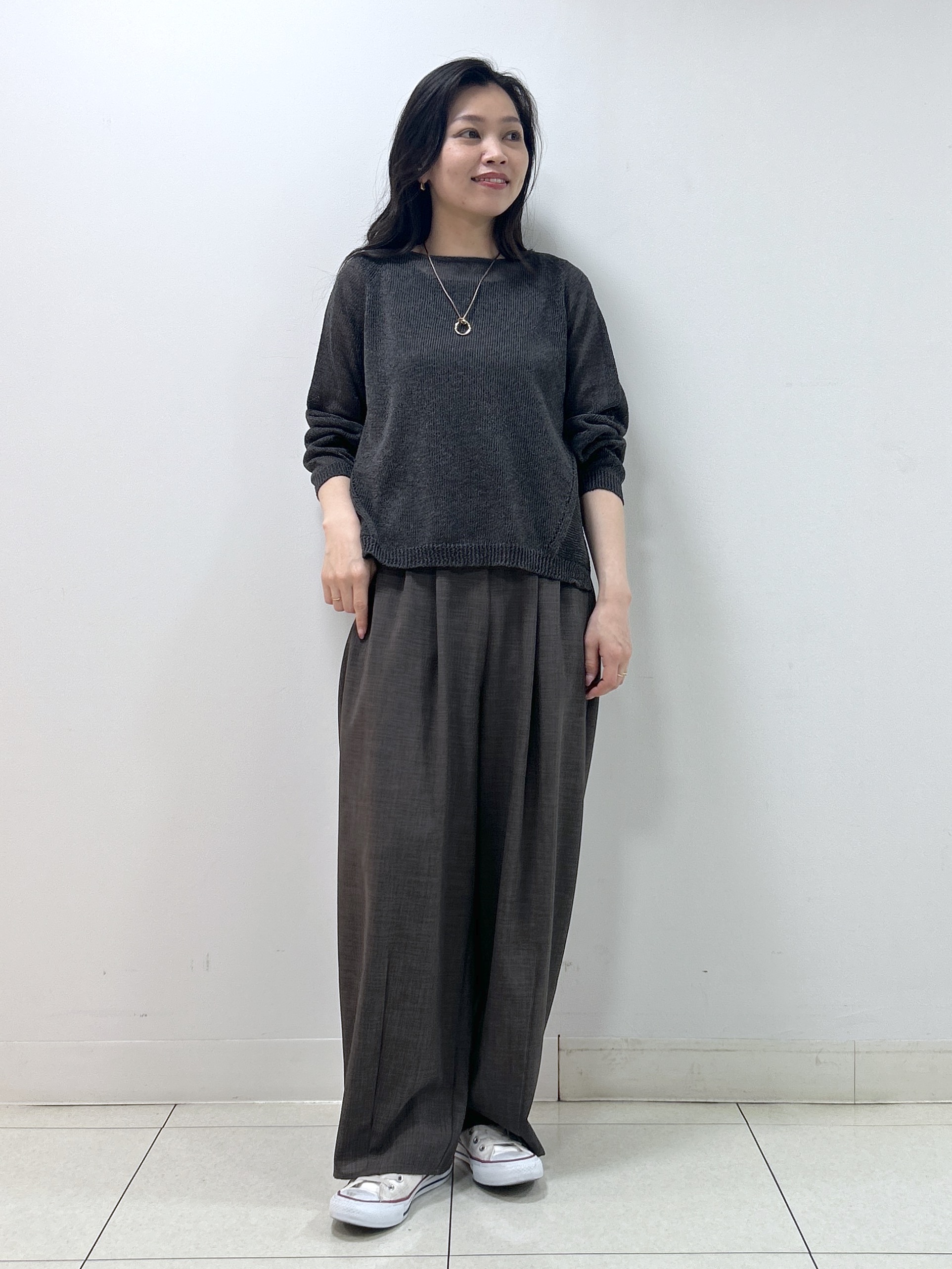 Kaiさんの「Dessin｜【洗える】透かし編みデザインニット」を使ったコーディネート