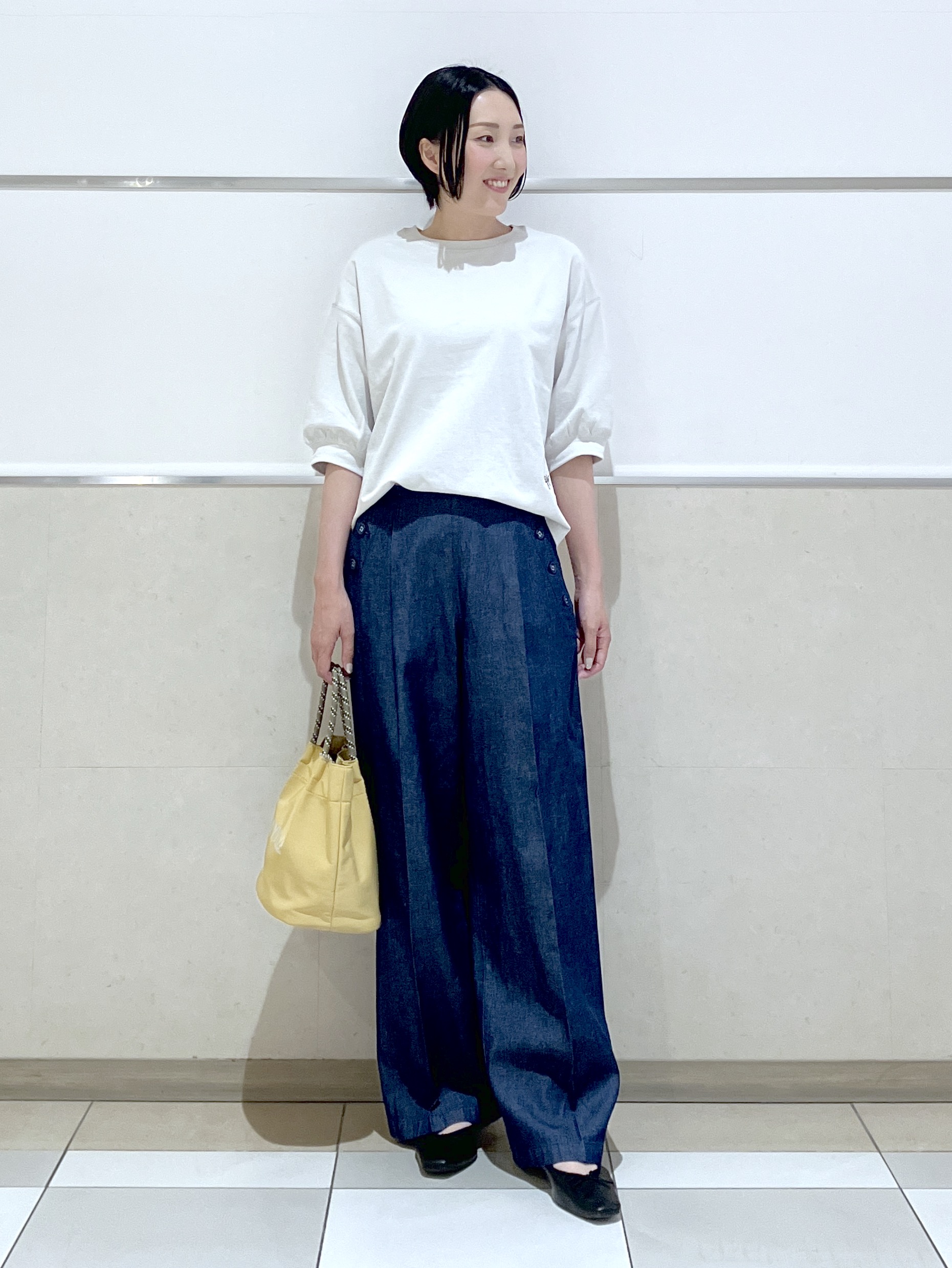 eriko さんの「Dessin｜【360度可愛い】バックヘンリーカットソー5分袖」を使ったコーディネート