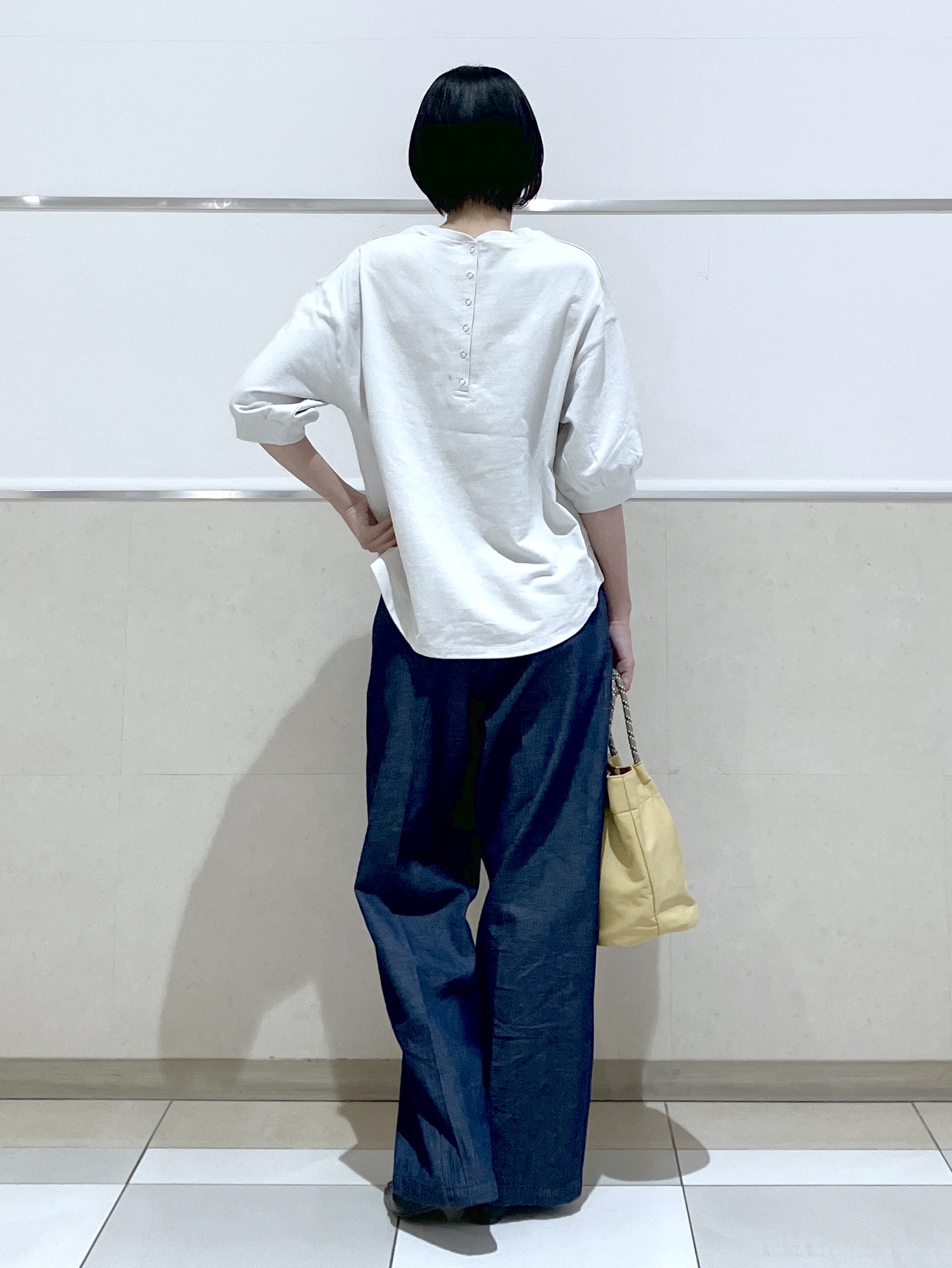 eriko さんの「Dessin｜【360度可愛い】バックヘンリーカットソー5分袖」を使ったコーディネート
