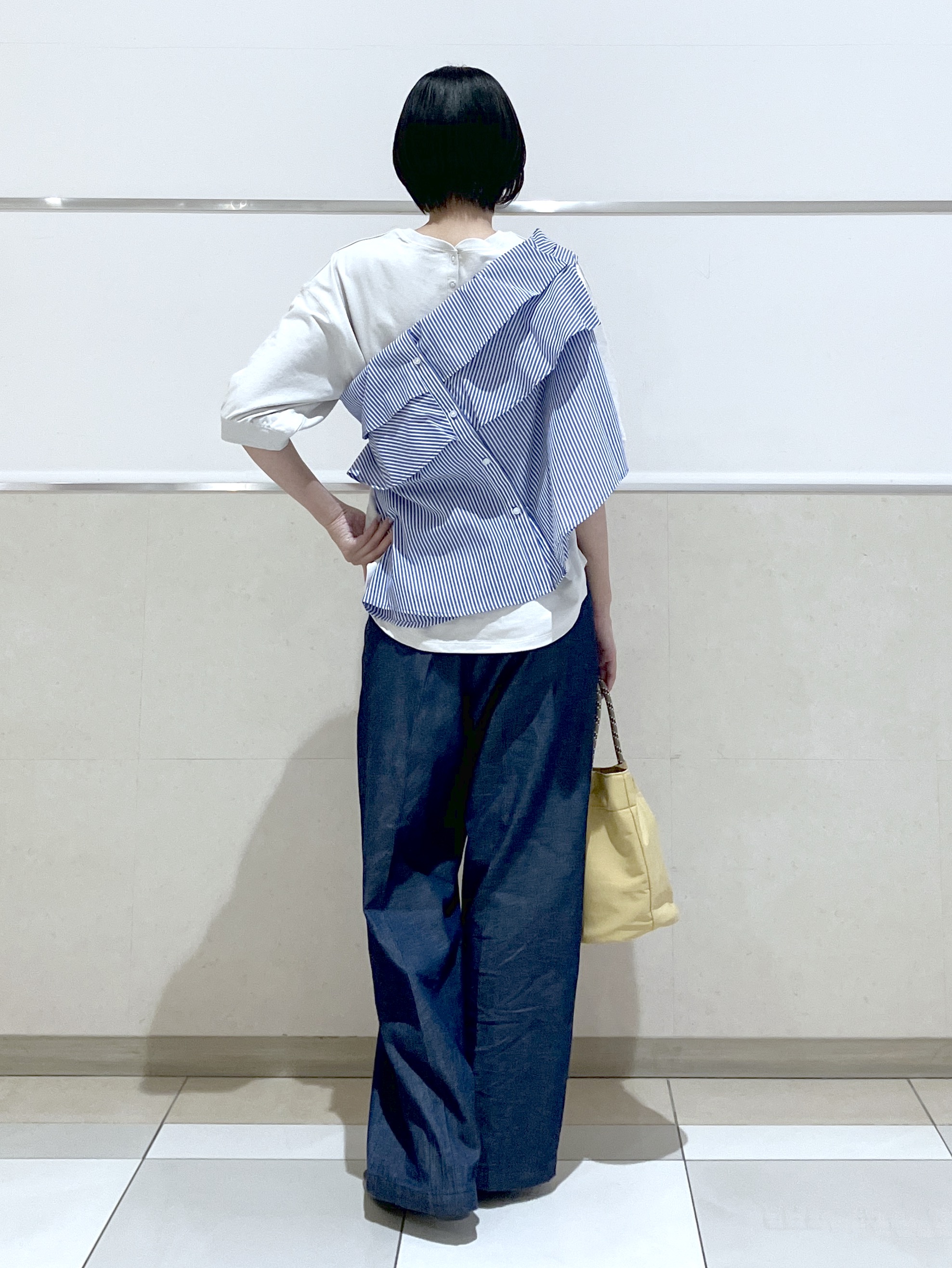 eriko さんの「Dessin｜【360度可愛い】バックヘンリーカットソー5分袖」を使ったコーディネート