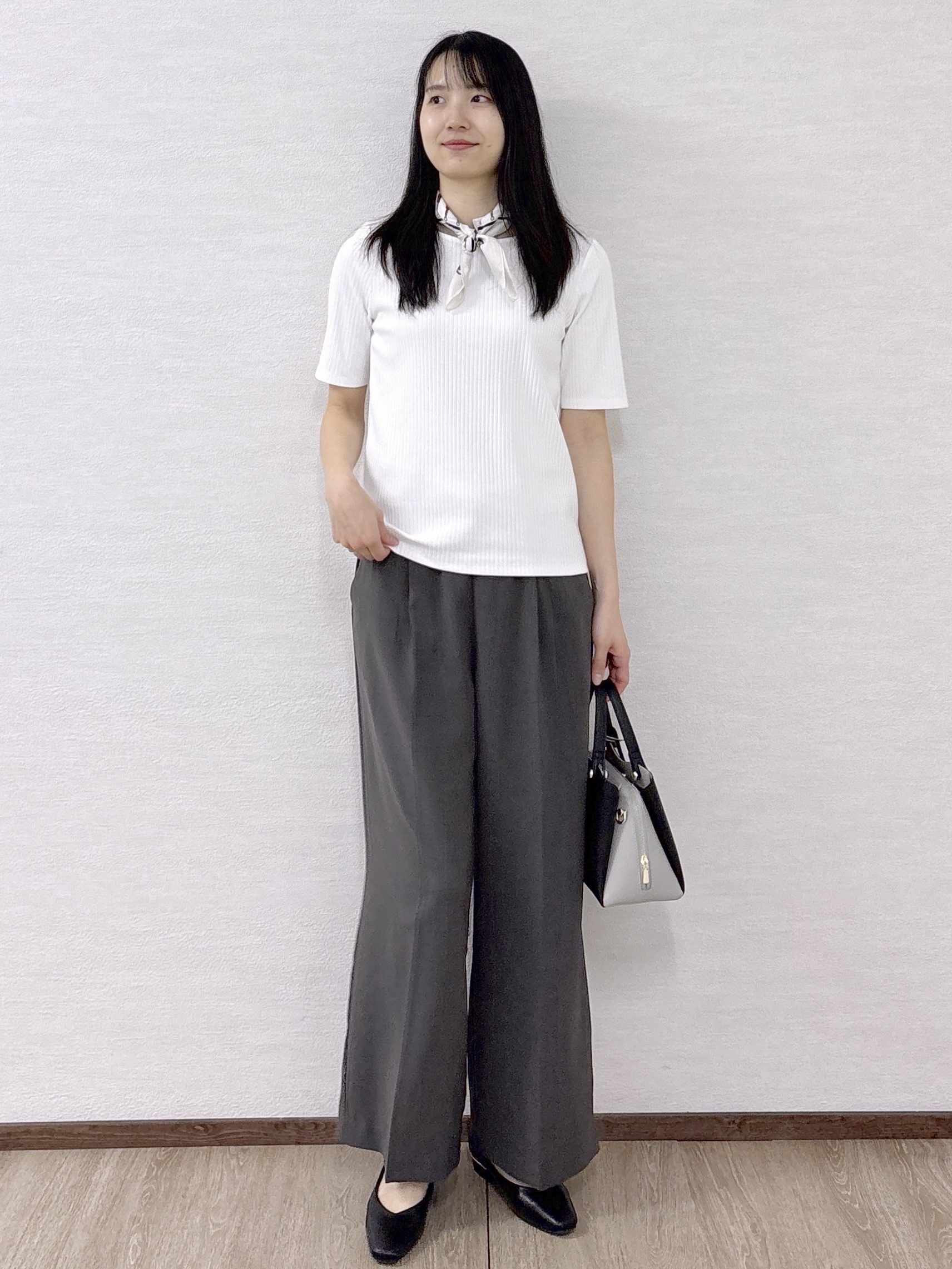 sachikoさんの「OPAQUE.CLIP｜ベーシックリブボートネックカットソー【洗濯機OK】」を使ったコーディネート