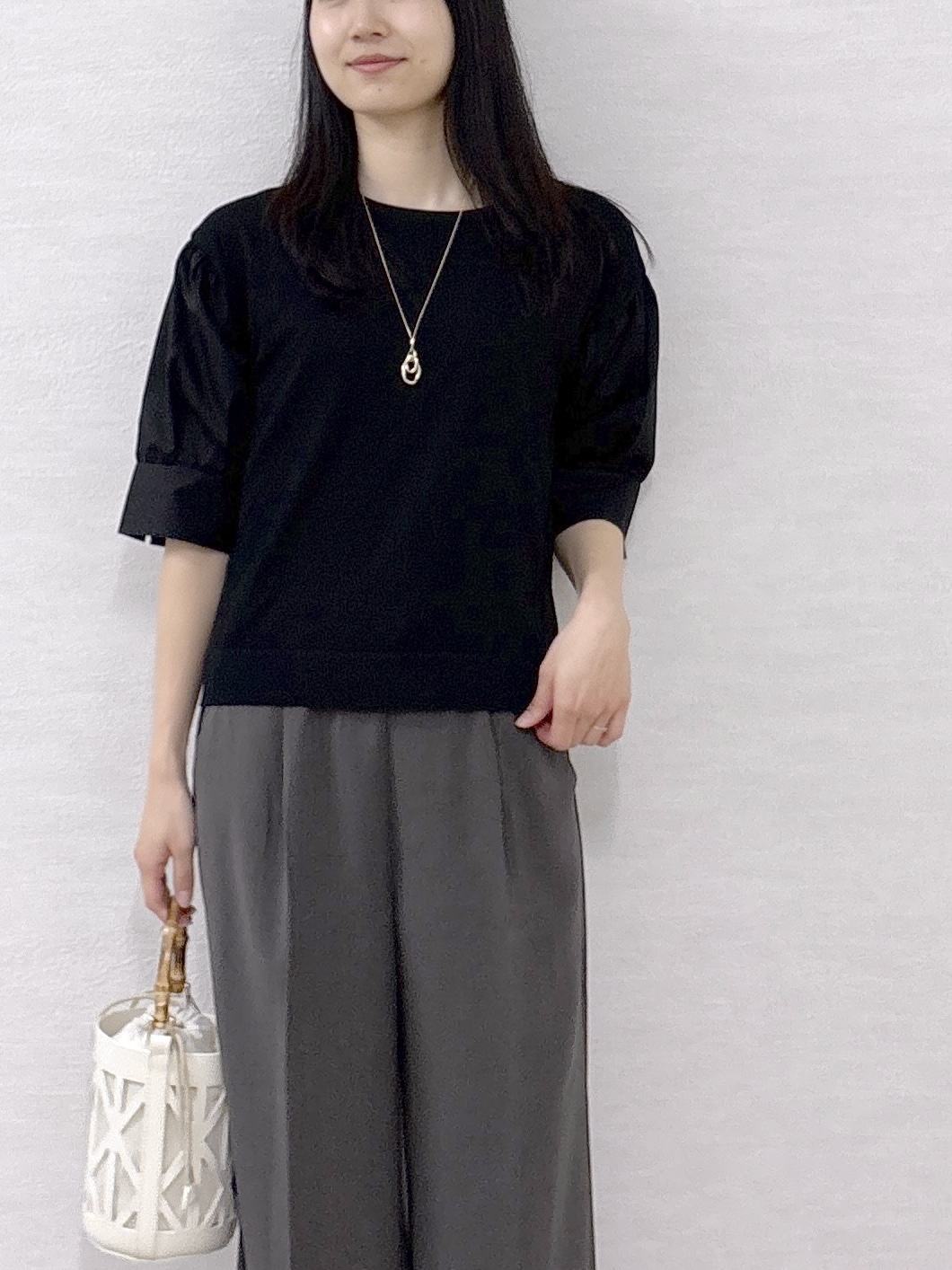 sachikoさんの「OPAQUE.CLIP｜ボリュームスリーブドッキングニット」を使ったコーディネート