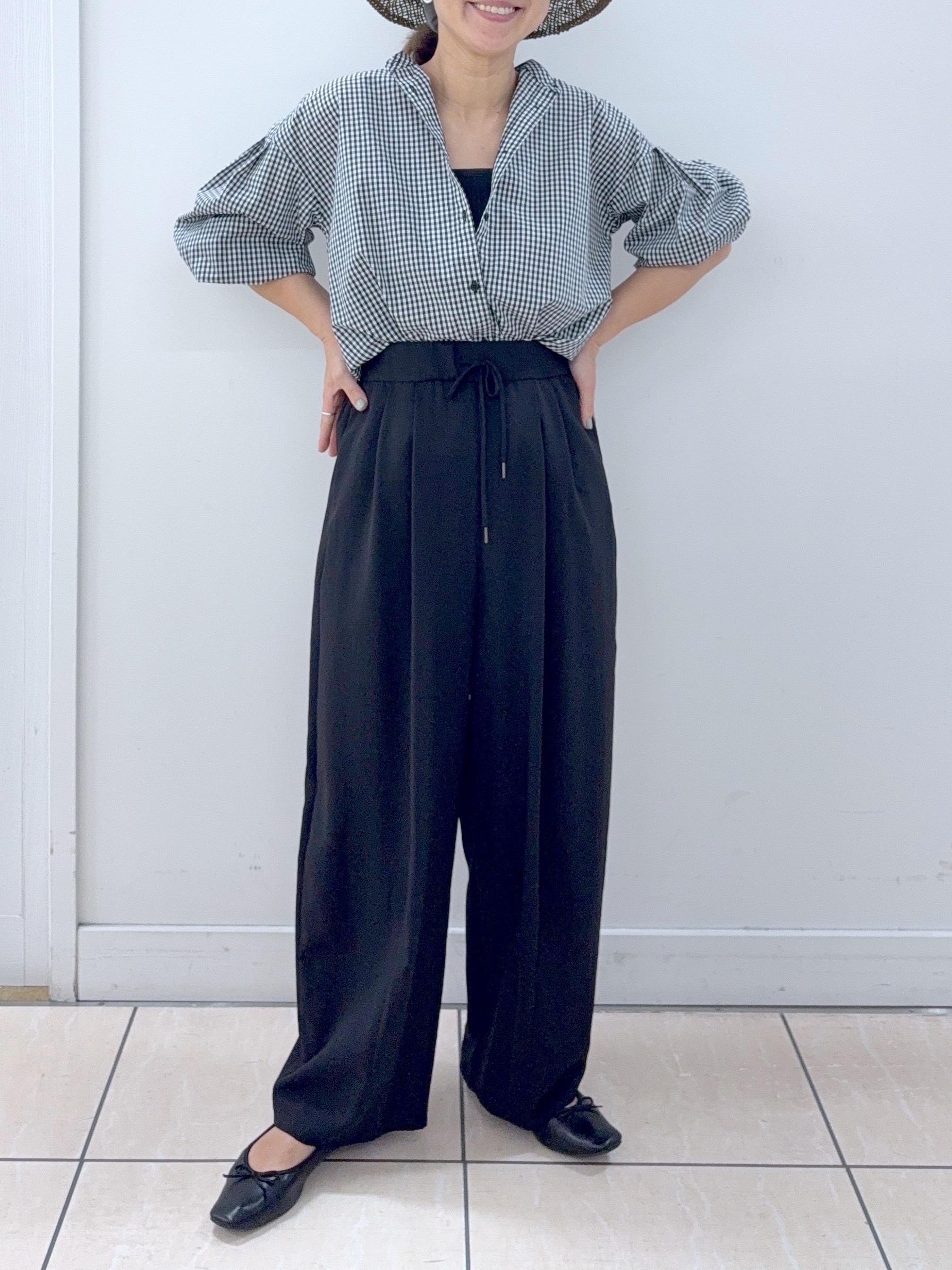 Osawaさんの「Dessin｜【洗える】バルーンスリーブバンドカラーシャツ」を使ったコーディネート