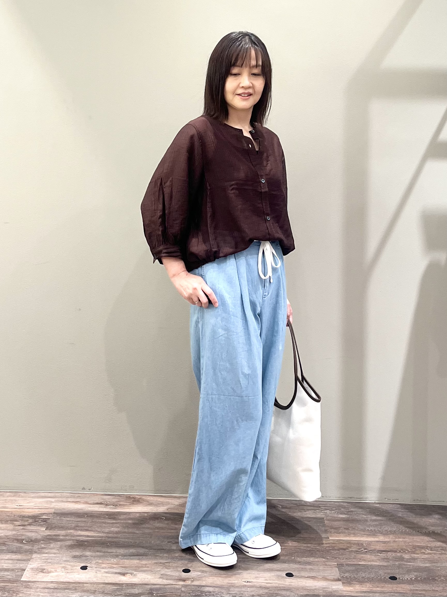 ricoさんの「Dessin｜【洗える】シアードロストブラウス」を使ったコーディネート