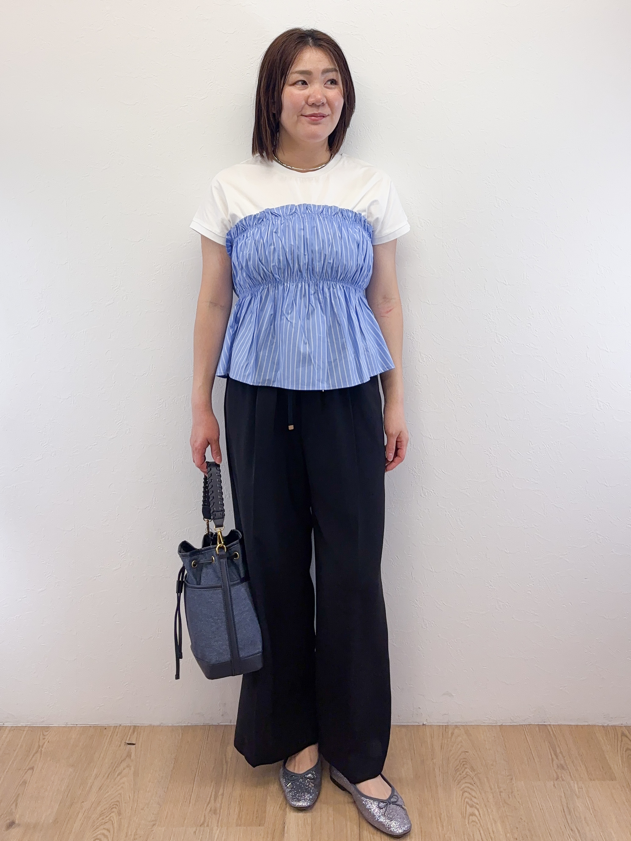 Takeさんの「OPAQUE.CLIP｜ビスチェドッキングTシャツ【洗濯機OK】」を使ったコーディネート