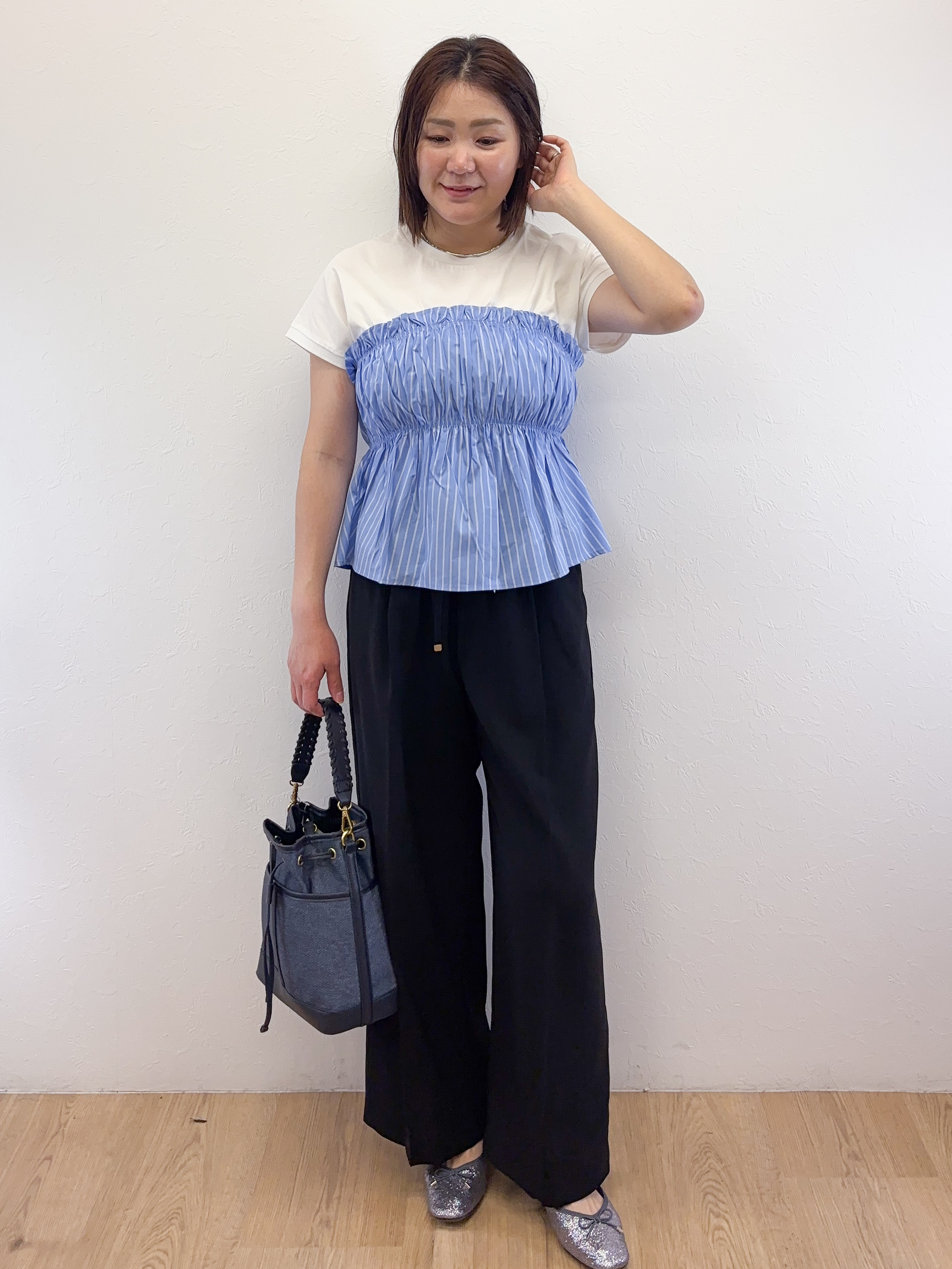 Takeさんの「OPAQUE.CLIP｜ビスチェドッキングTシャツ【洗濯機OK】」を使ったコーディネート