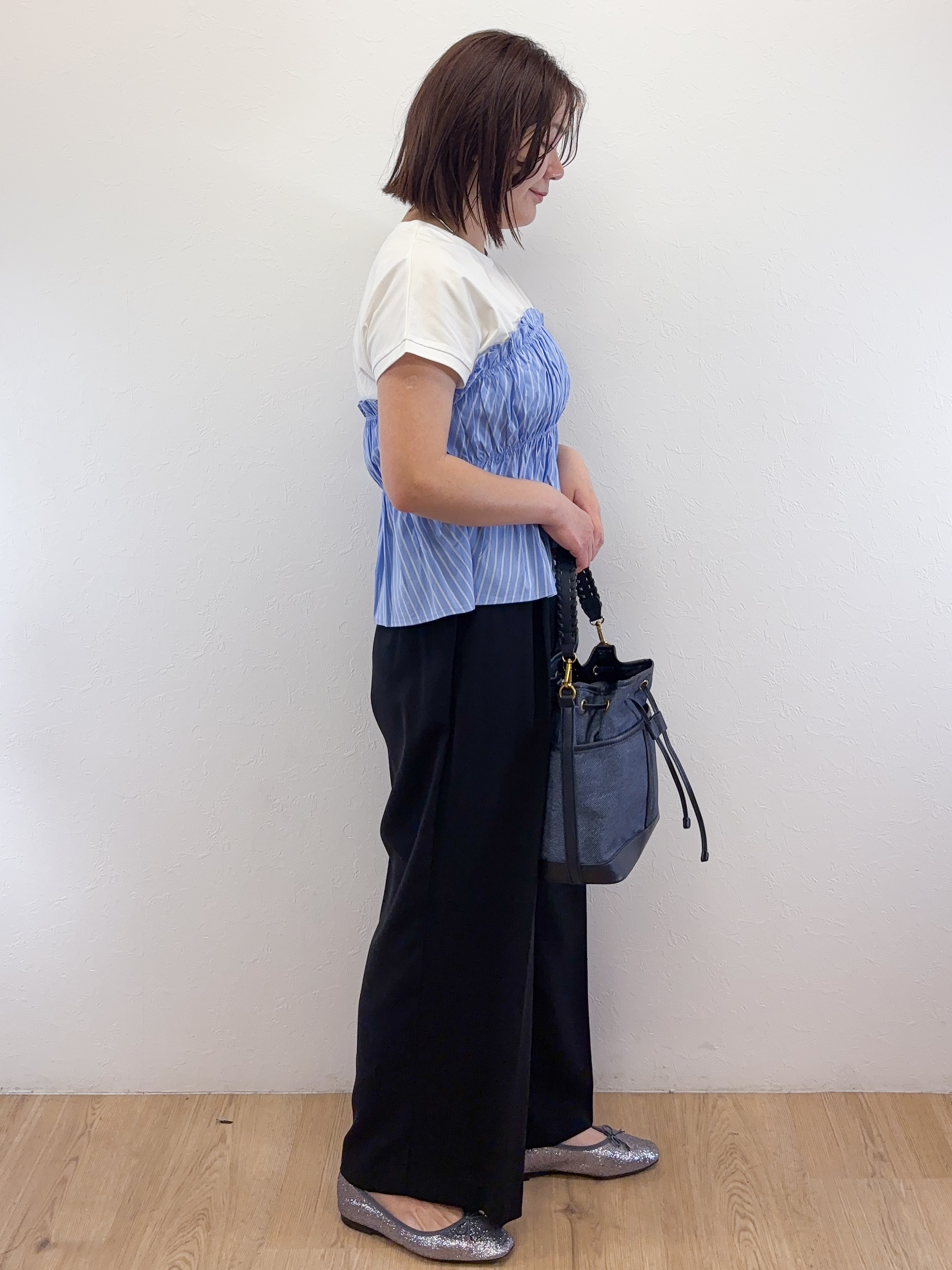 Takeさんの「OPAQUE.CLIP｜ビスチェドッキングTシャツ【洗濯機OK】」を使ったコーディネート