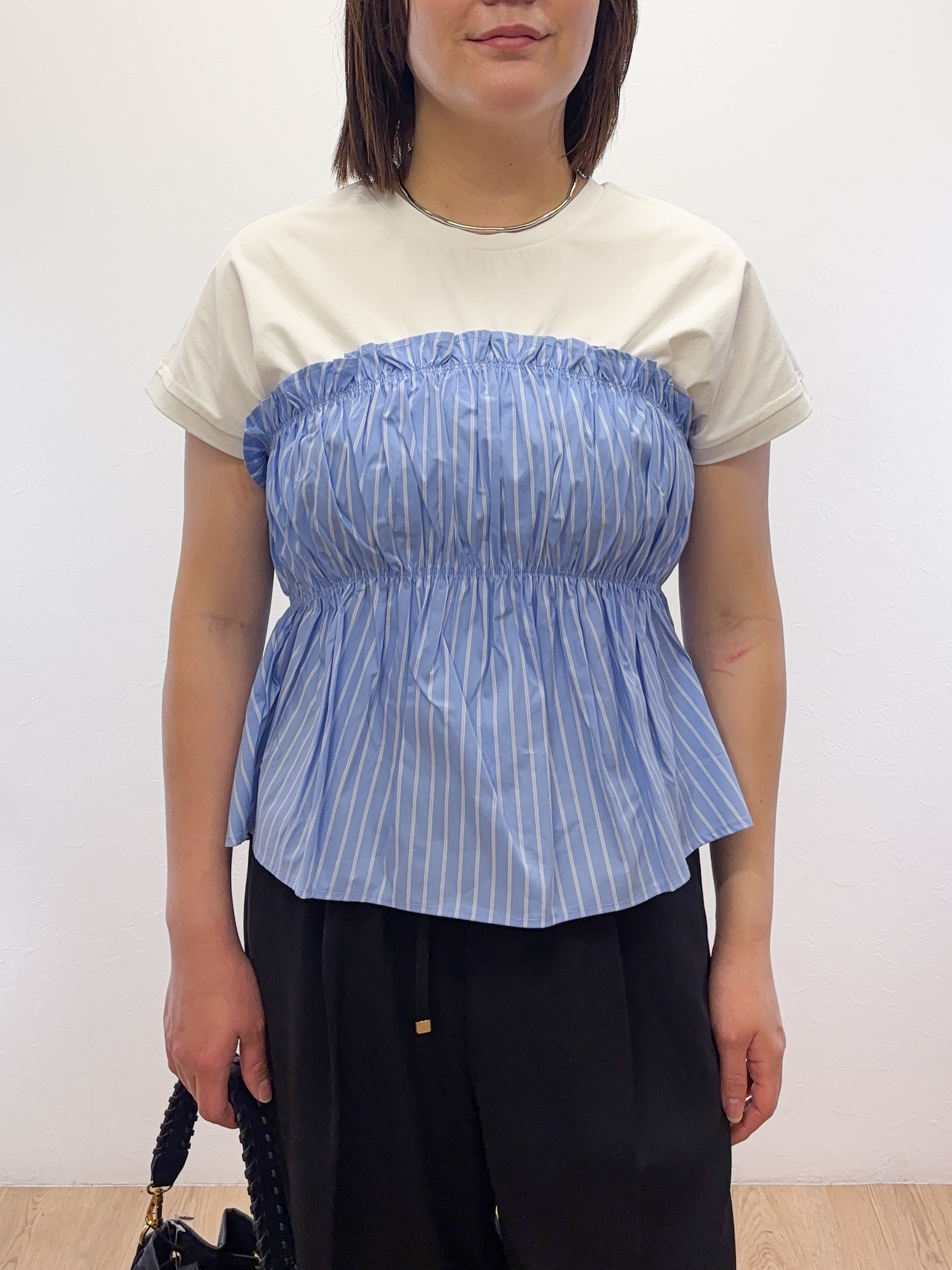Takeさんの「OPAQUE.CLIP｜ビスチェドッキングTシャツ【洗濯機OK】」を使ったコーディネート