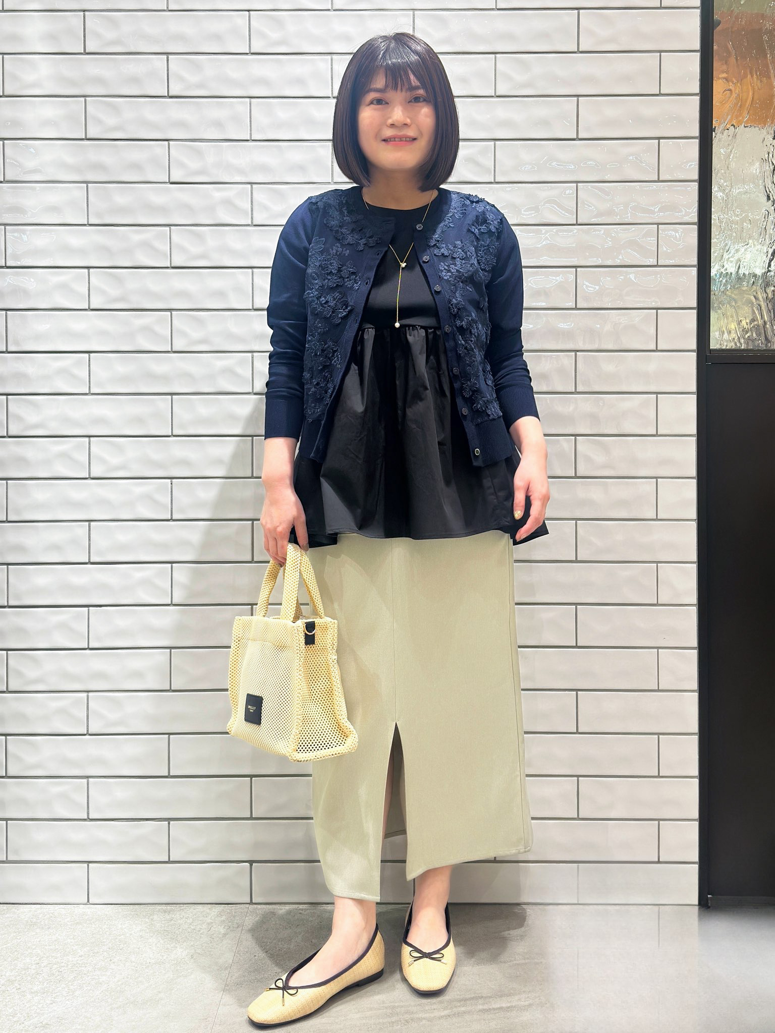 Minさんの「OPAQUE.CLIP｜チュールレースニットカーディガン【洗える】」を使ったコーディネート