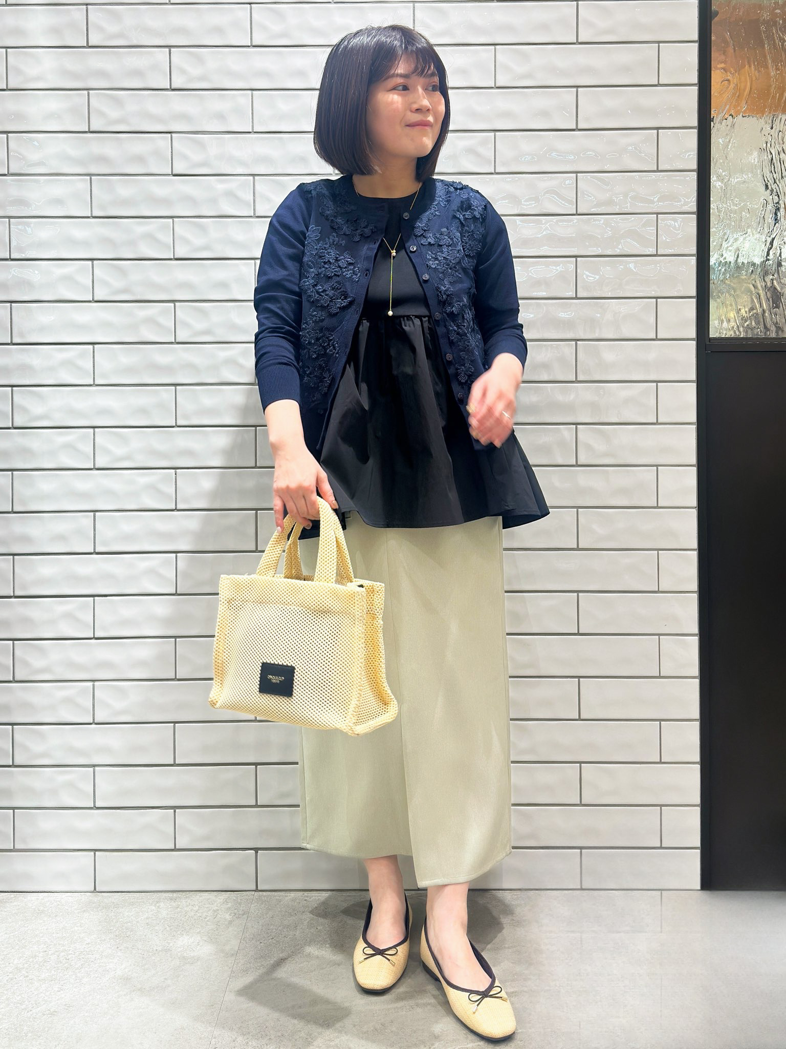 Minさんの「OPAQUE.CLIP｜チュールレースニットカーディガン【洗える】」を使ったコーディネート