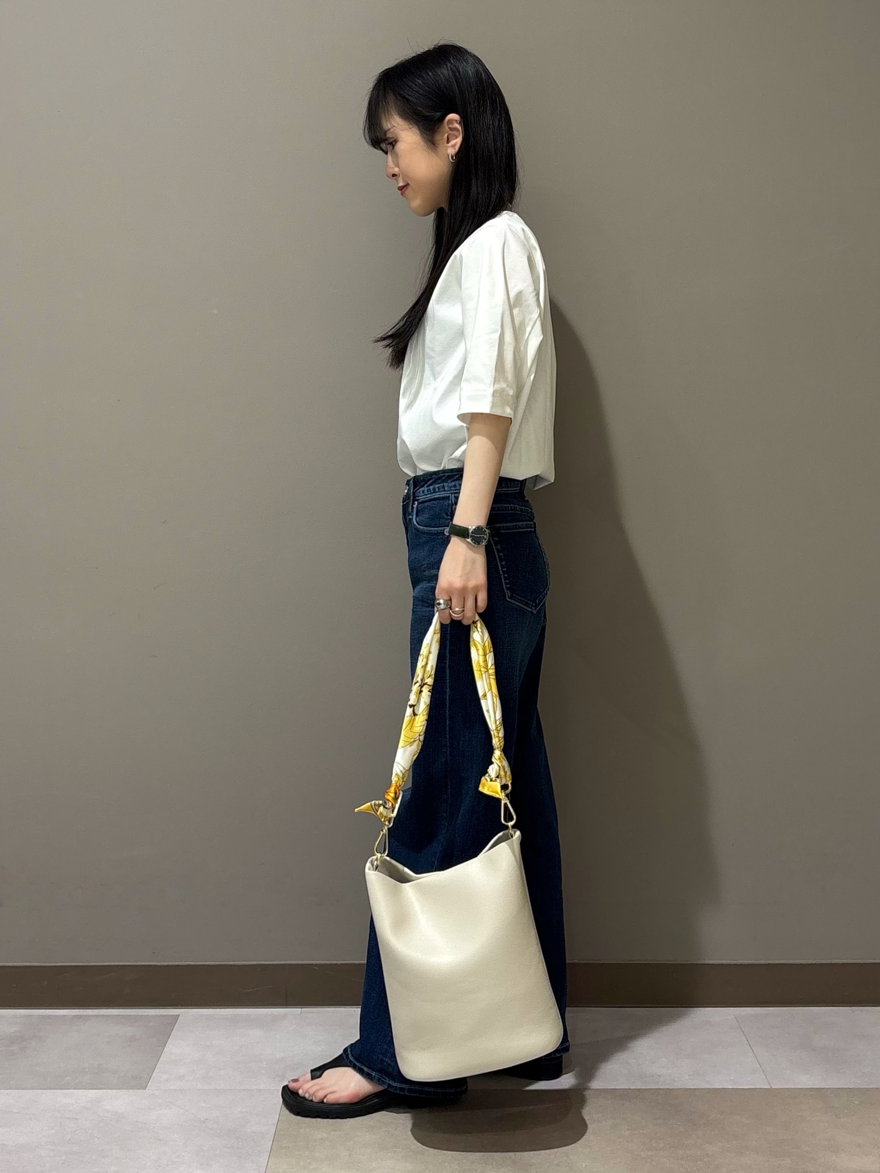 KEIKOさんの「INDIVI｜【接触冷感／2WAY】カシュクールリネンシャツ」を使ったコーディネート