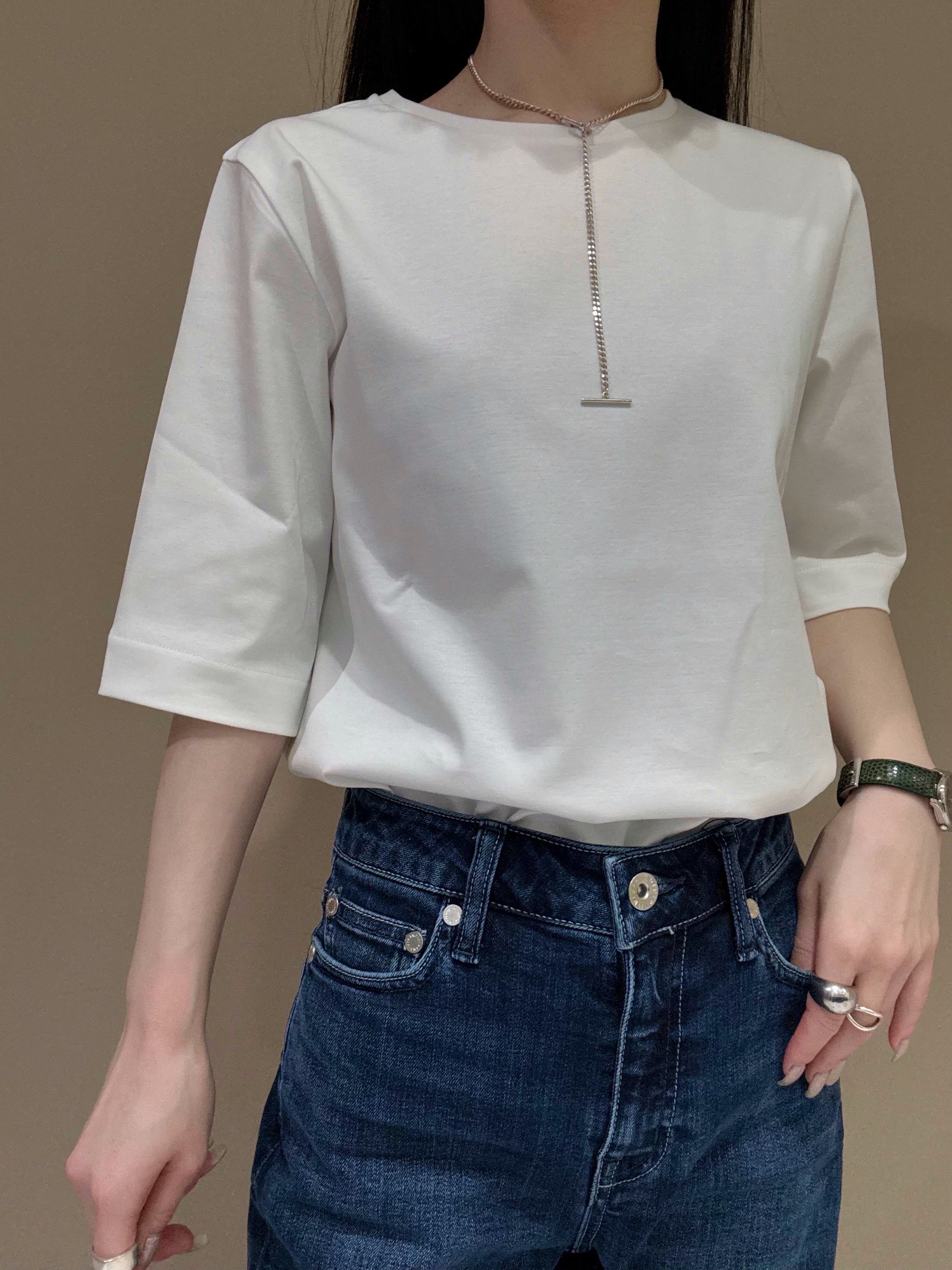 KEIKOさんの「INDIVI｜【接触冷感／2WAY】カシュクールリネンシャツ」を使ったコーディネート