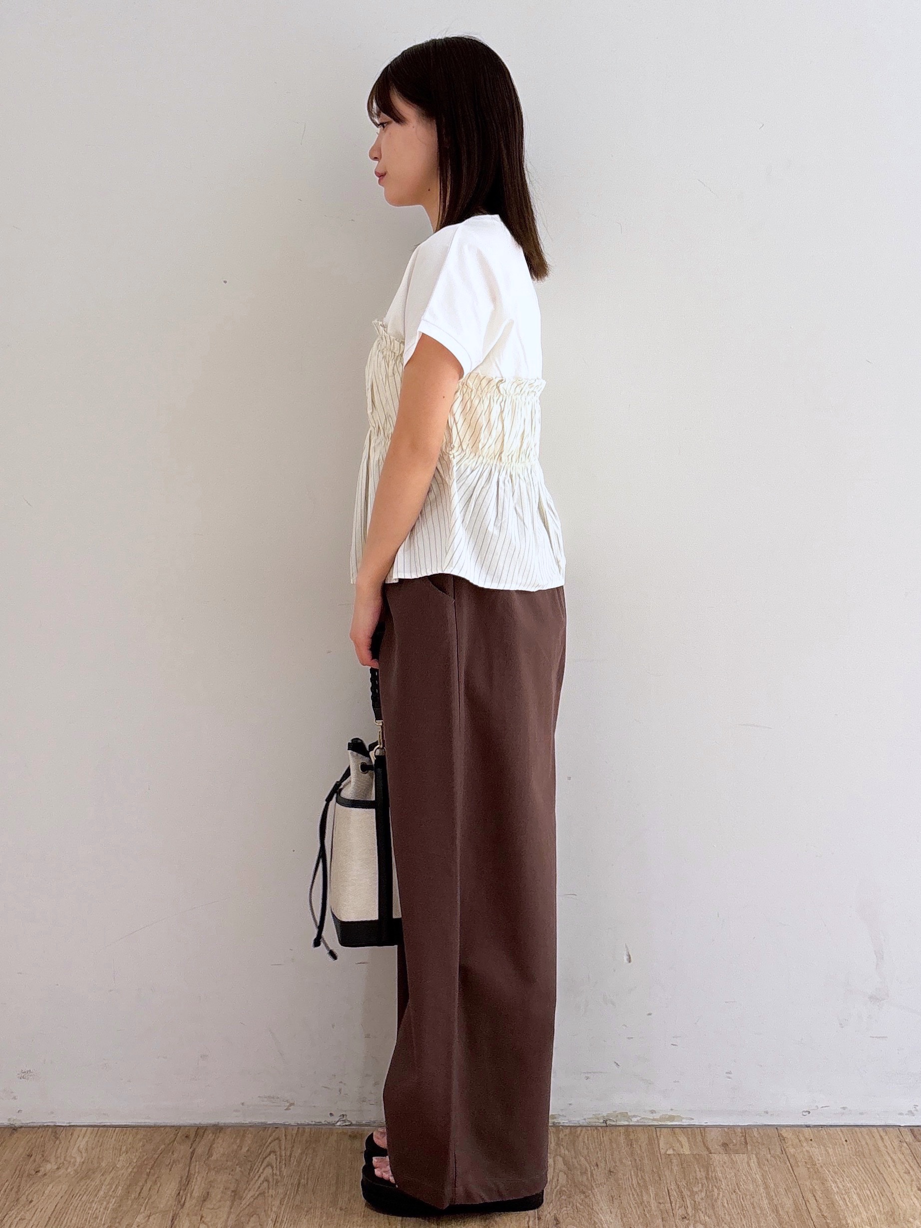 mireiさんの「OPAQUE.CLIP｜ビスチェドッキングTシャツ【洗濯機OK】」を使ったコーディネート