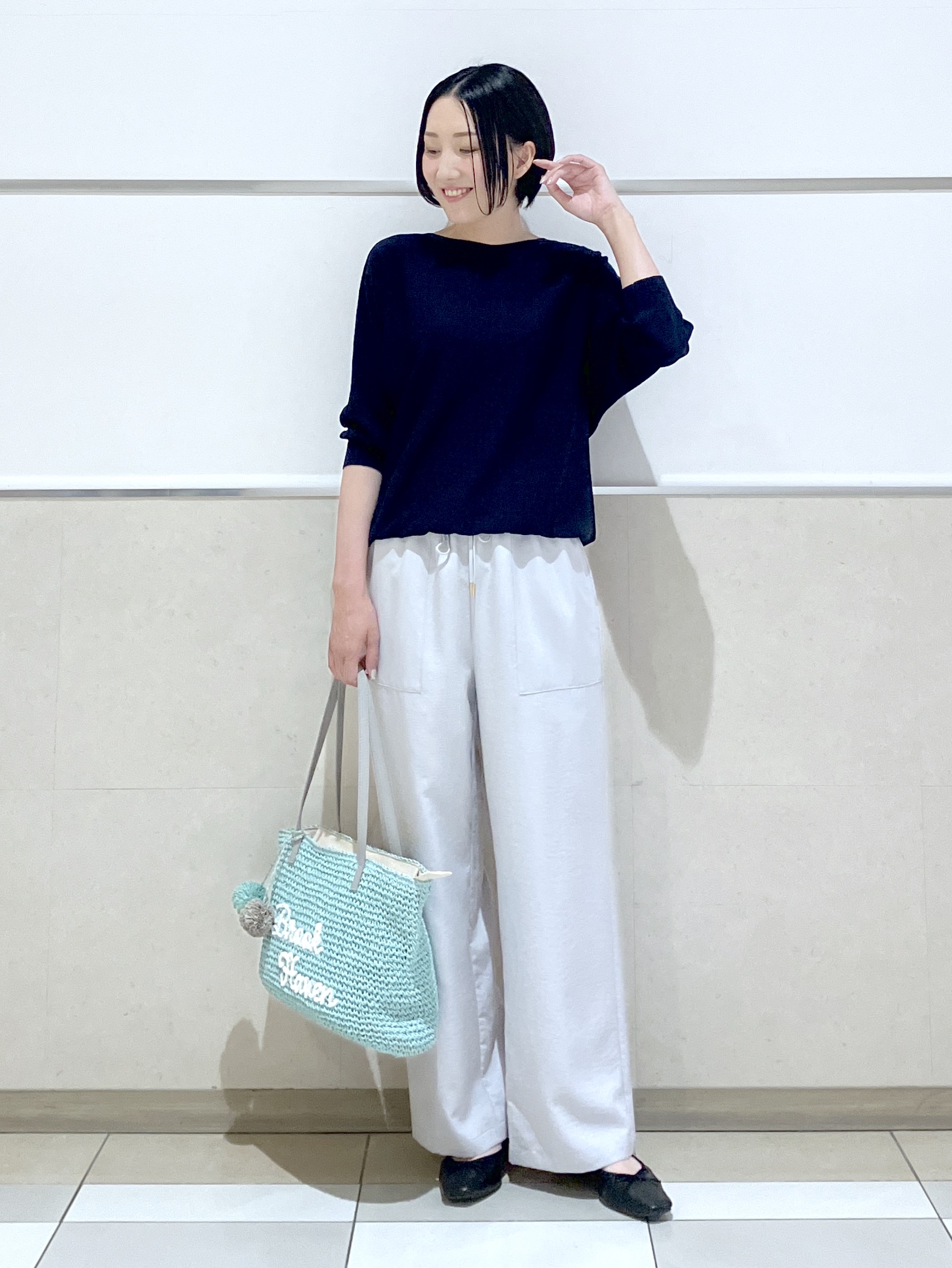 eriko さんの「Dessin｜【洗える】後ろボタンニットプルオーバー七分袖」を使ったコーディネート