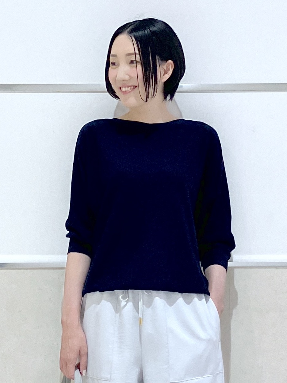 eriko さんの「Dessin｜【洗える】後ろボタンニットプルオーバー七分袖」を使ったコーディネート