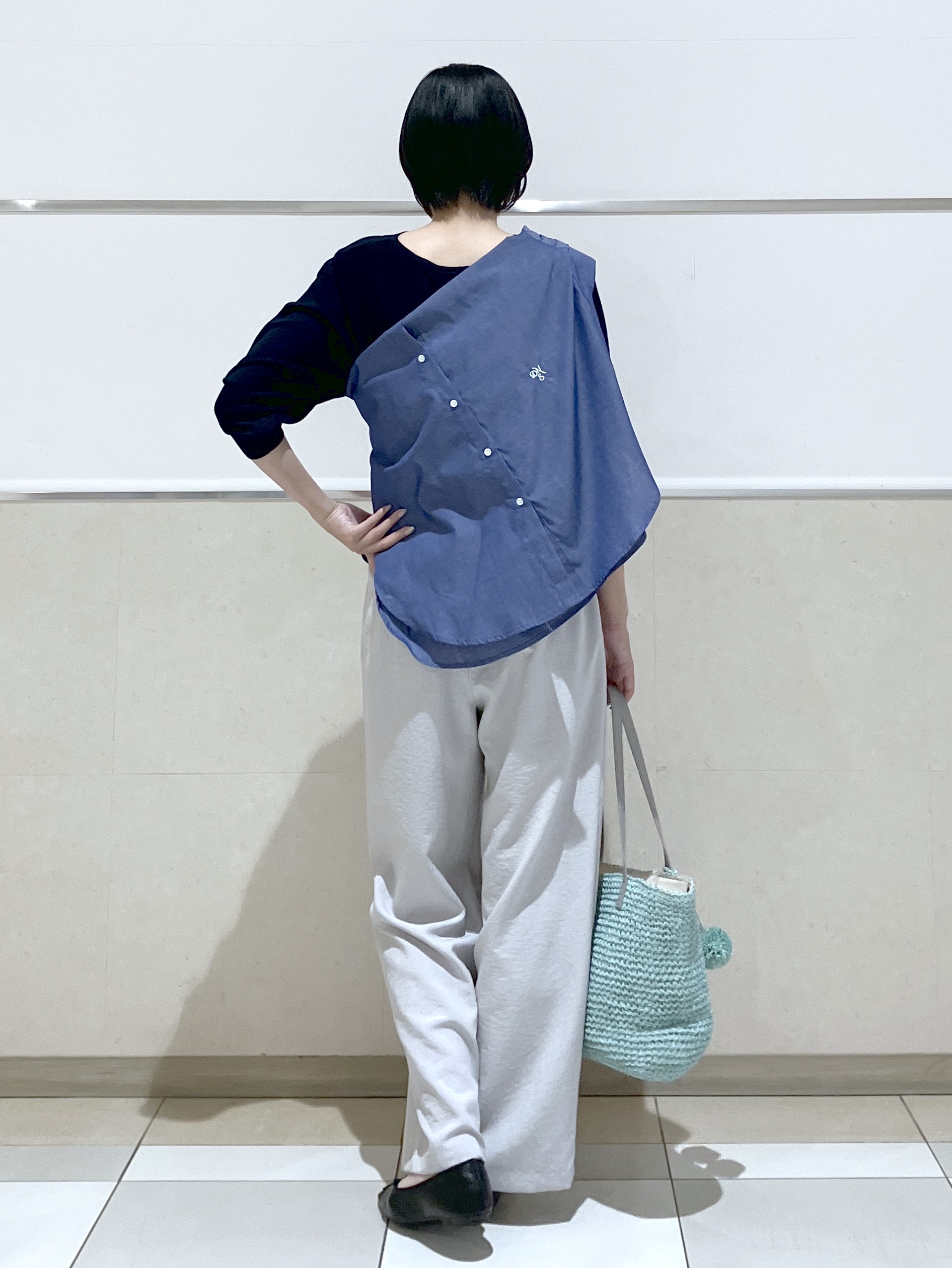 eriko さんの「Dessin｜【洗える】後ろボタンニットプルオーバー七分袖」を使ったコーディネート