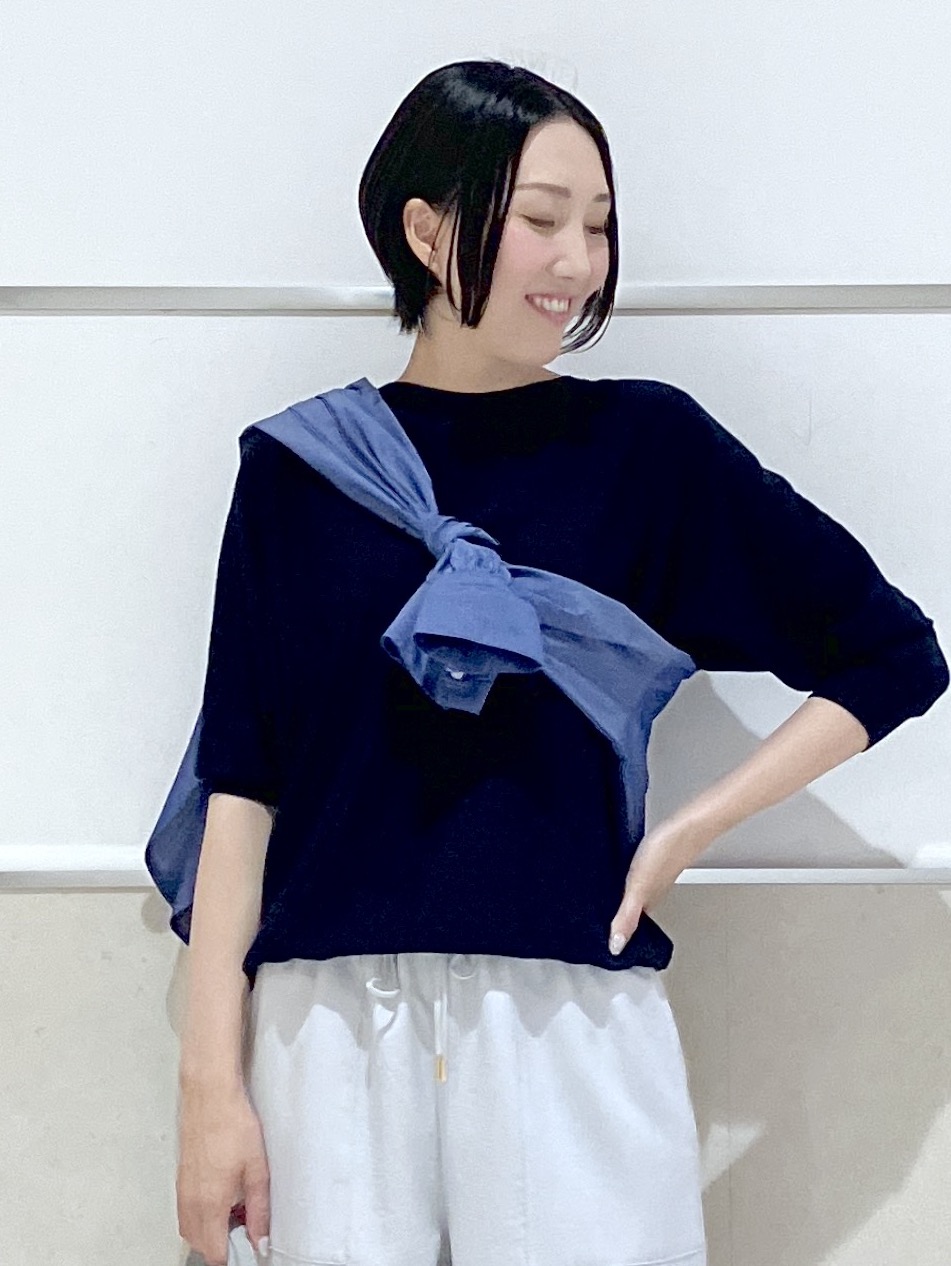eriko さんの「Dessin｜【洗える】後ろボタンニットプルオーバー七分袖」を使ったコーディネート