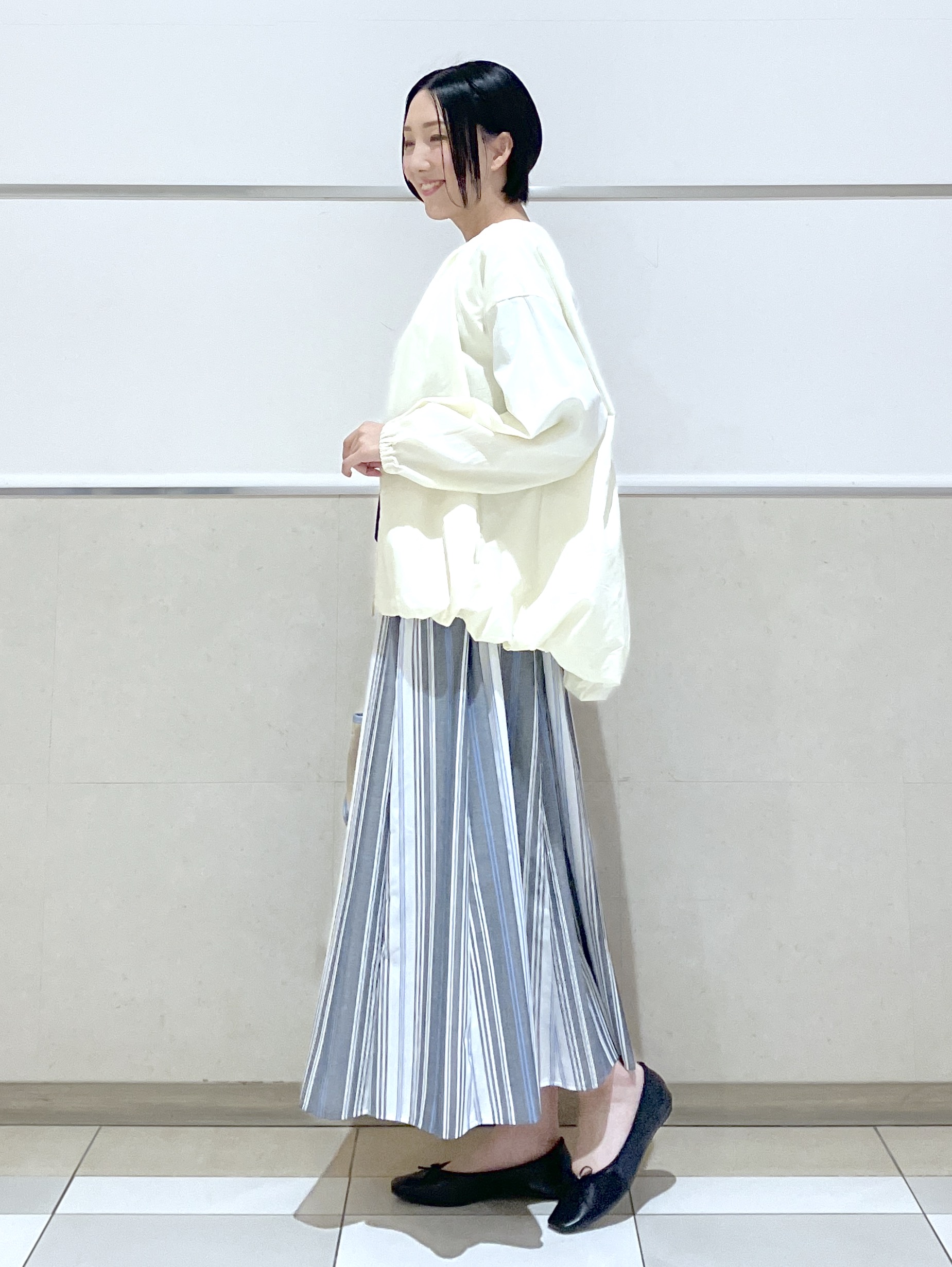 eriko さんの「Dessin｜【洗える】後ろボタンニットプルオーバー七分袖」を使ったコーディネート