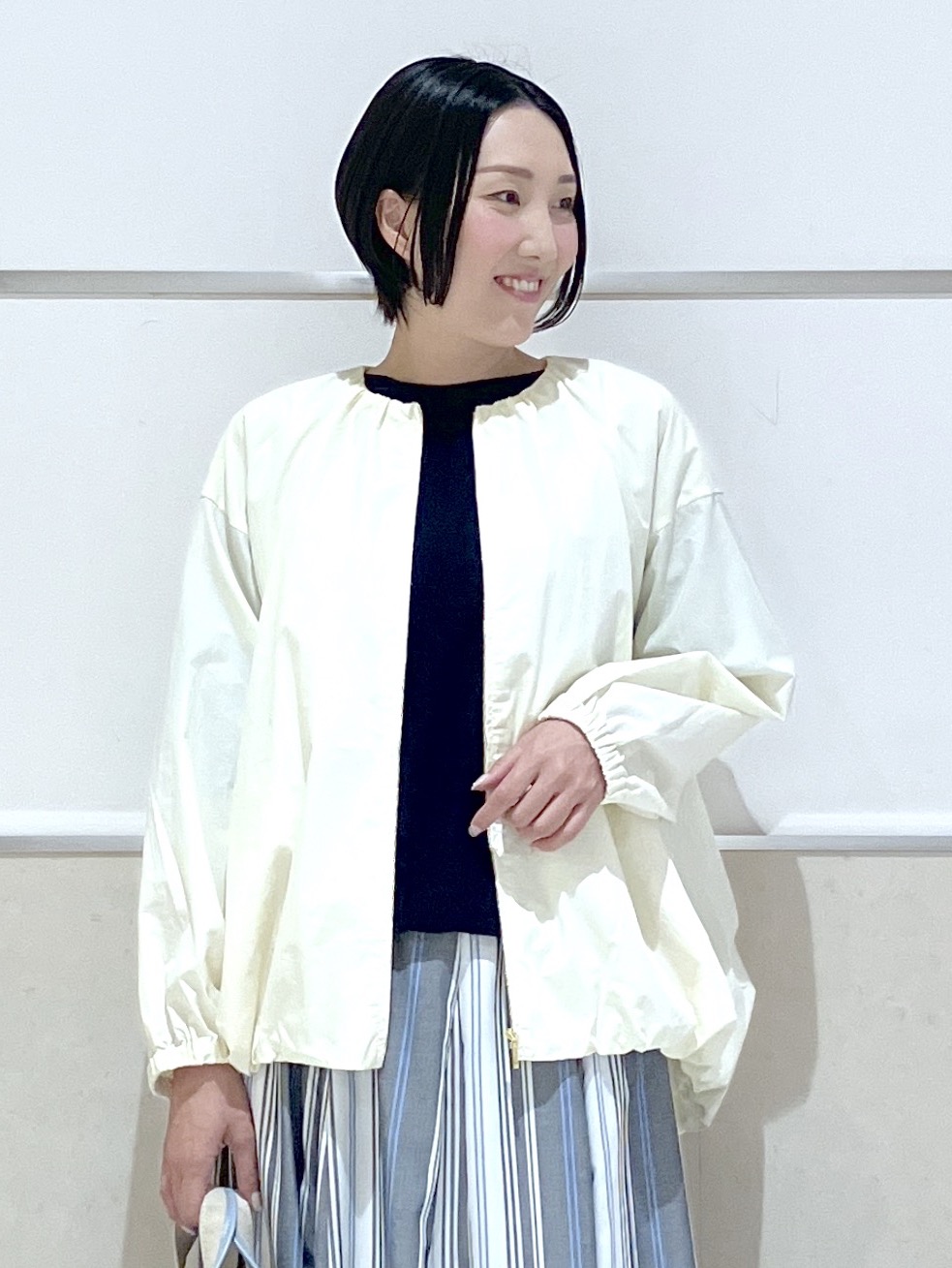 eriko さんの「Dessin｜【洗える】後ろボタンニットプルオーバー七分袖」を使ったコーディネート