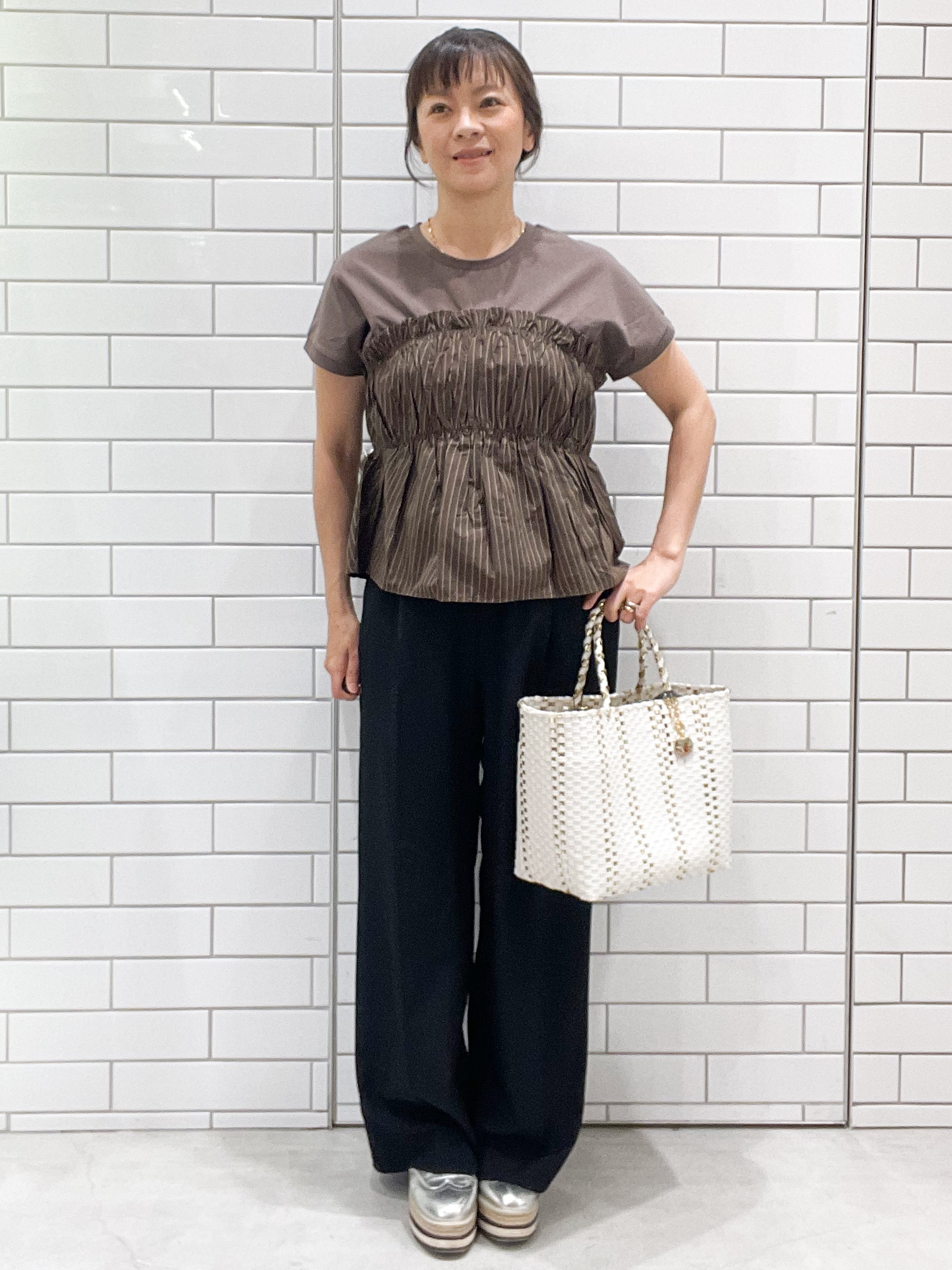 oiさんの「OPAQUE.CLIP｜ビスチェドッキングTシャツ【洗濯機OK】」を使ったコーディネート