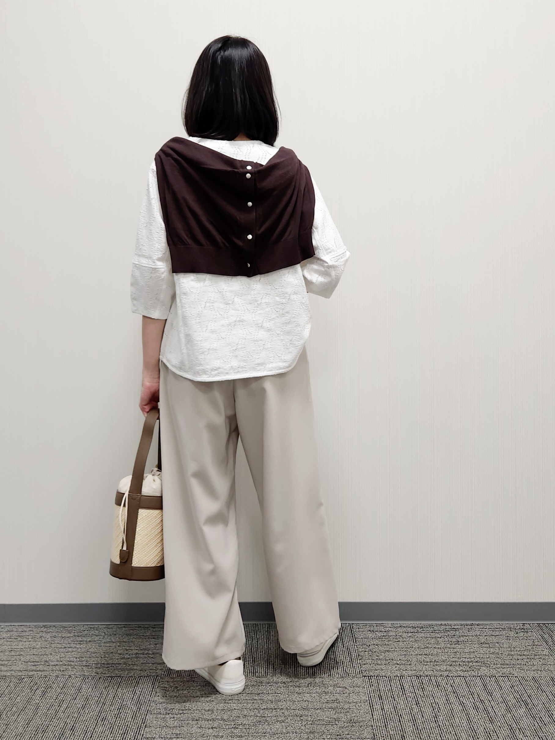 naraさんの「Dessin｜【セットアップ可/洗える】ストレッチセミワイドパンツ」を使ったコーディネート