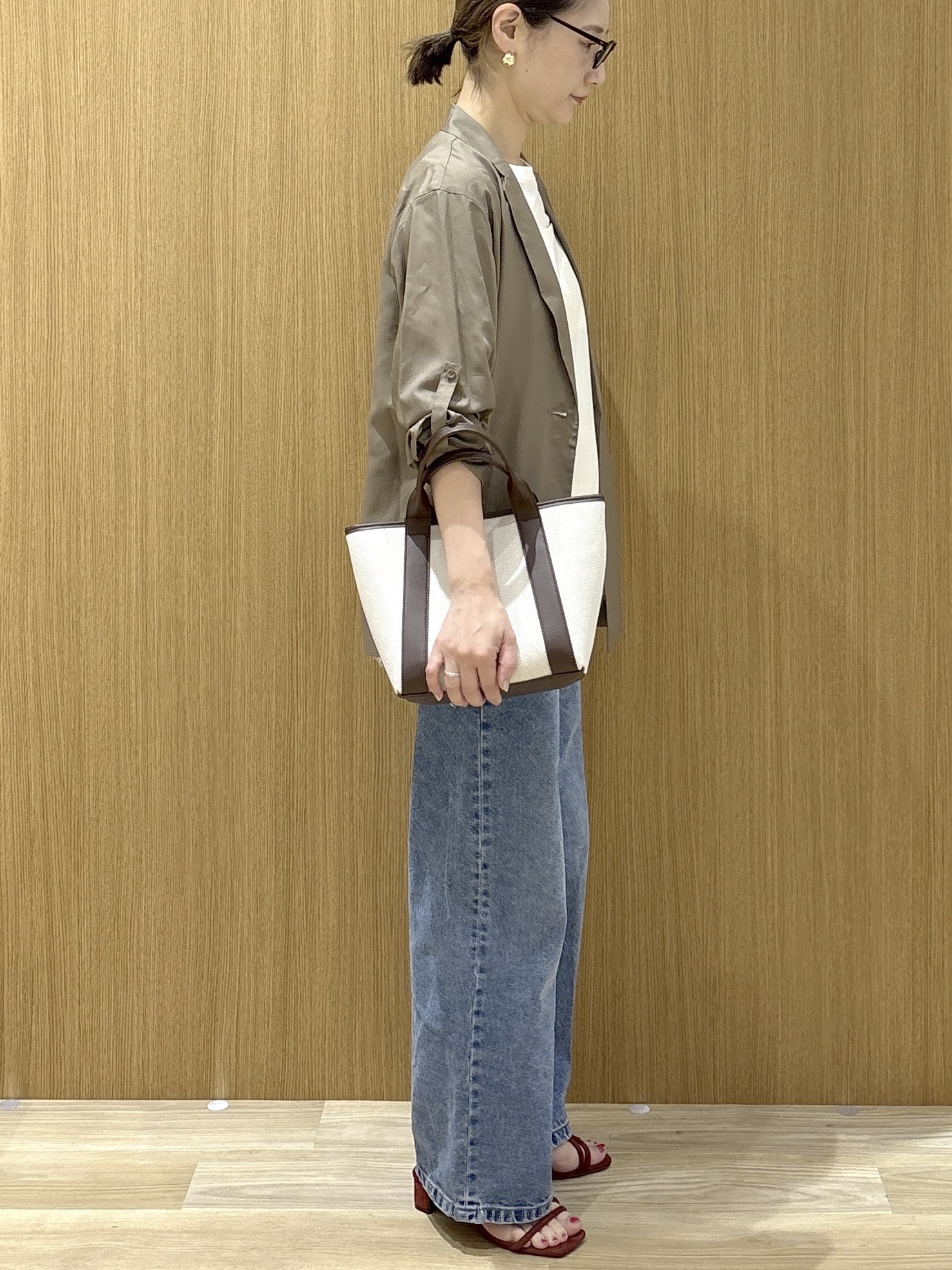 たけねぇさんの「OPAQUE.CLIP｜2WAYスリーブシアーテーラードジャケット【洗濯機OK】」を使ったコーディネート