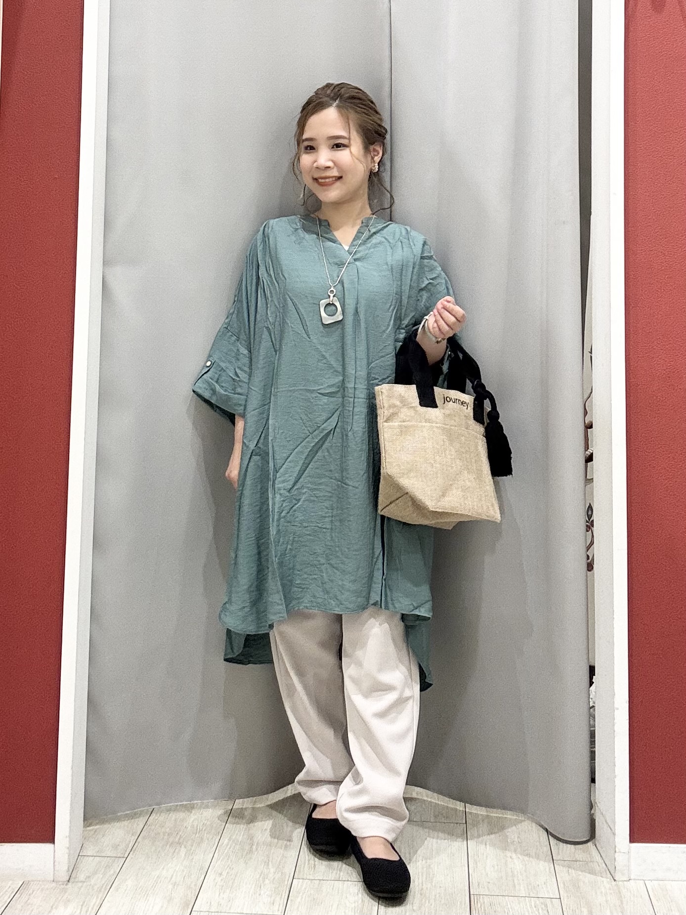 shioさんの「SHOO･LA･RUE｜【S-LL/洗濯機可】気になる体型すっぽり隠す スキッパードルマンチュニック」を使ったコーディネート