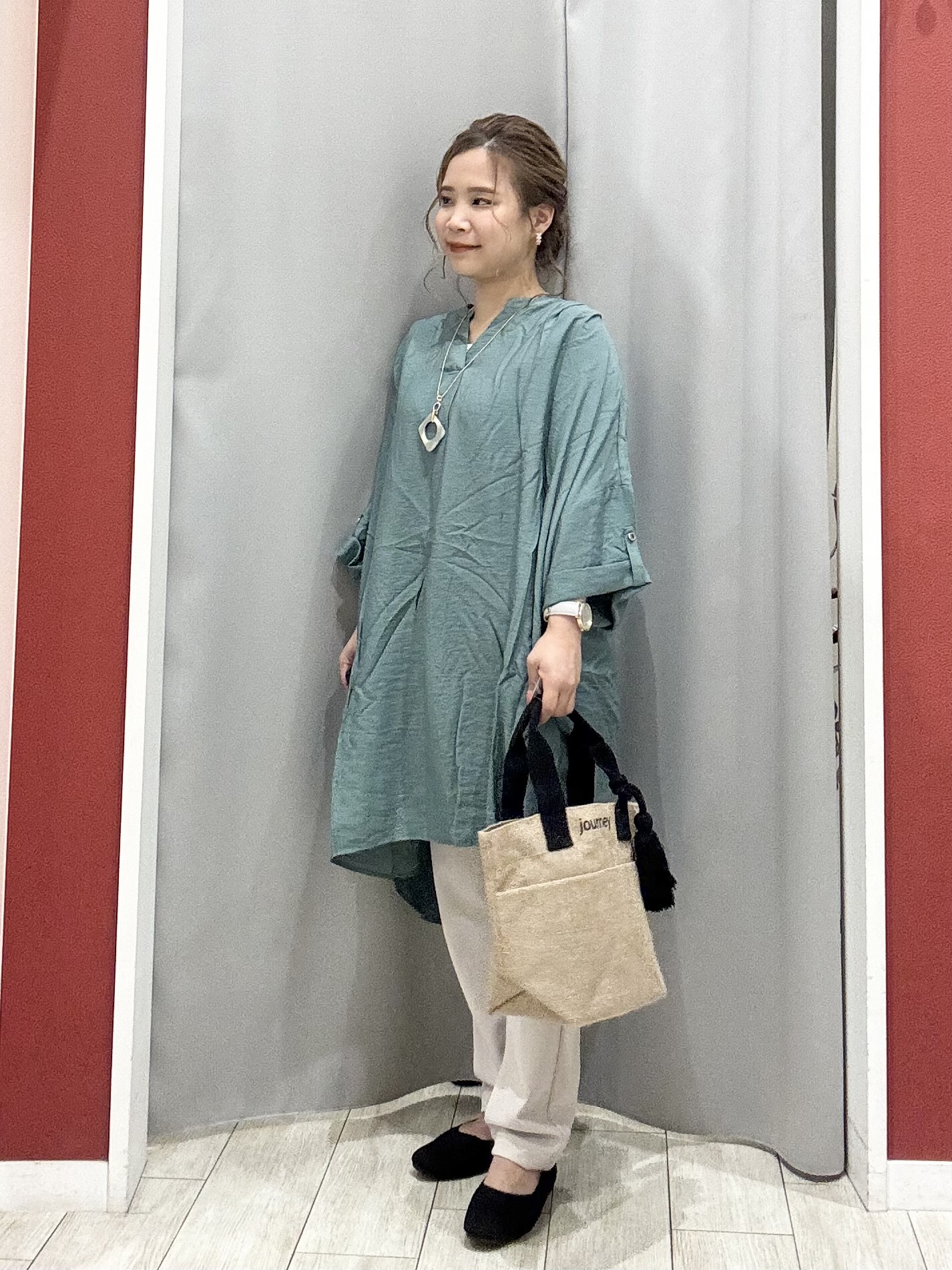 shioさんの「SHOO･LA･RUE｜【S-LL/洗濯機可】気になる体型すっぽり隠す スキッパードルマンチュニック」を使ったコーディネート