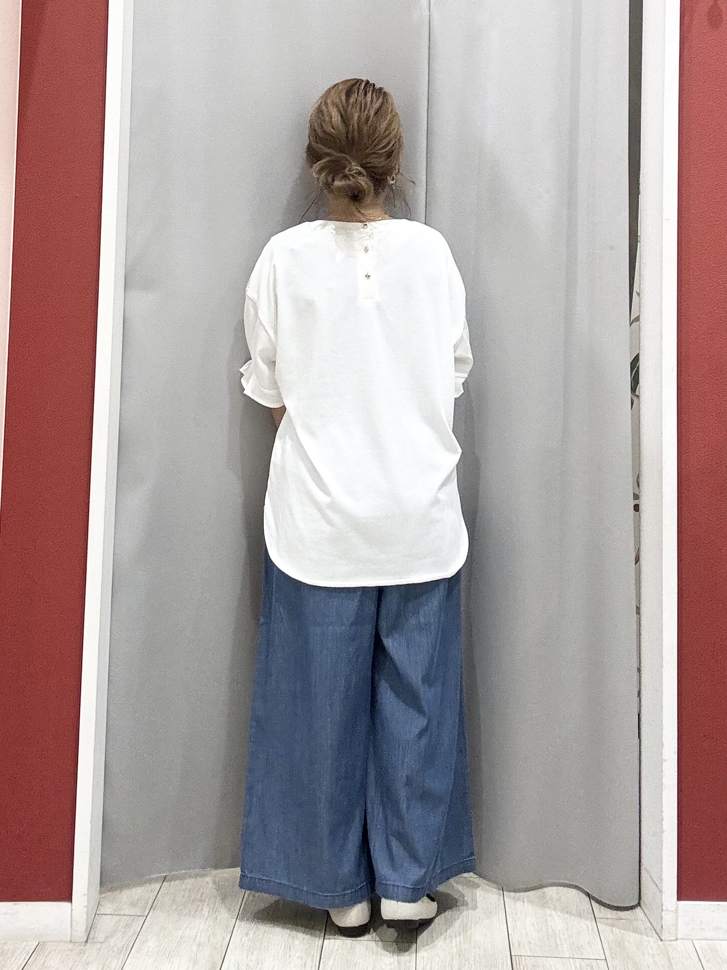 shioさんの「SHOO･LA･RUE｜【洗濯機可/S-LL】さらっと快適　麻調ゆるリブブルゾン」を使ったコーディネート