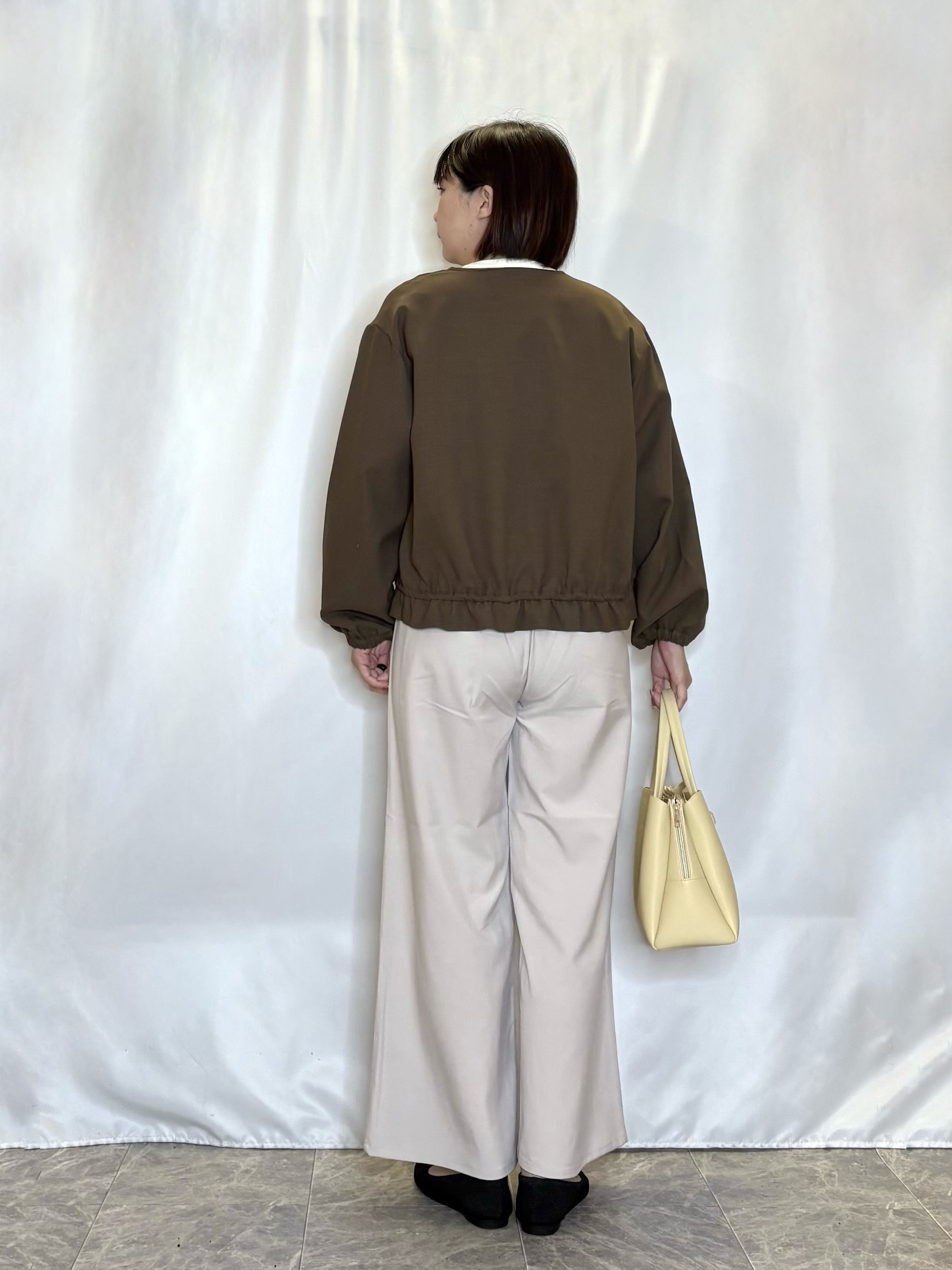 ネリさんの「SHOO･LA･RUE｜【毎日洗える/S-LL/UV】上半身すっきり 二の腕見せない5分袖ニット」を使ったコーディネート