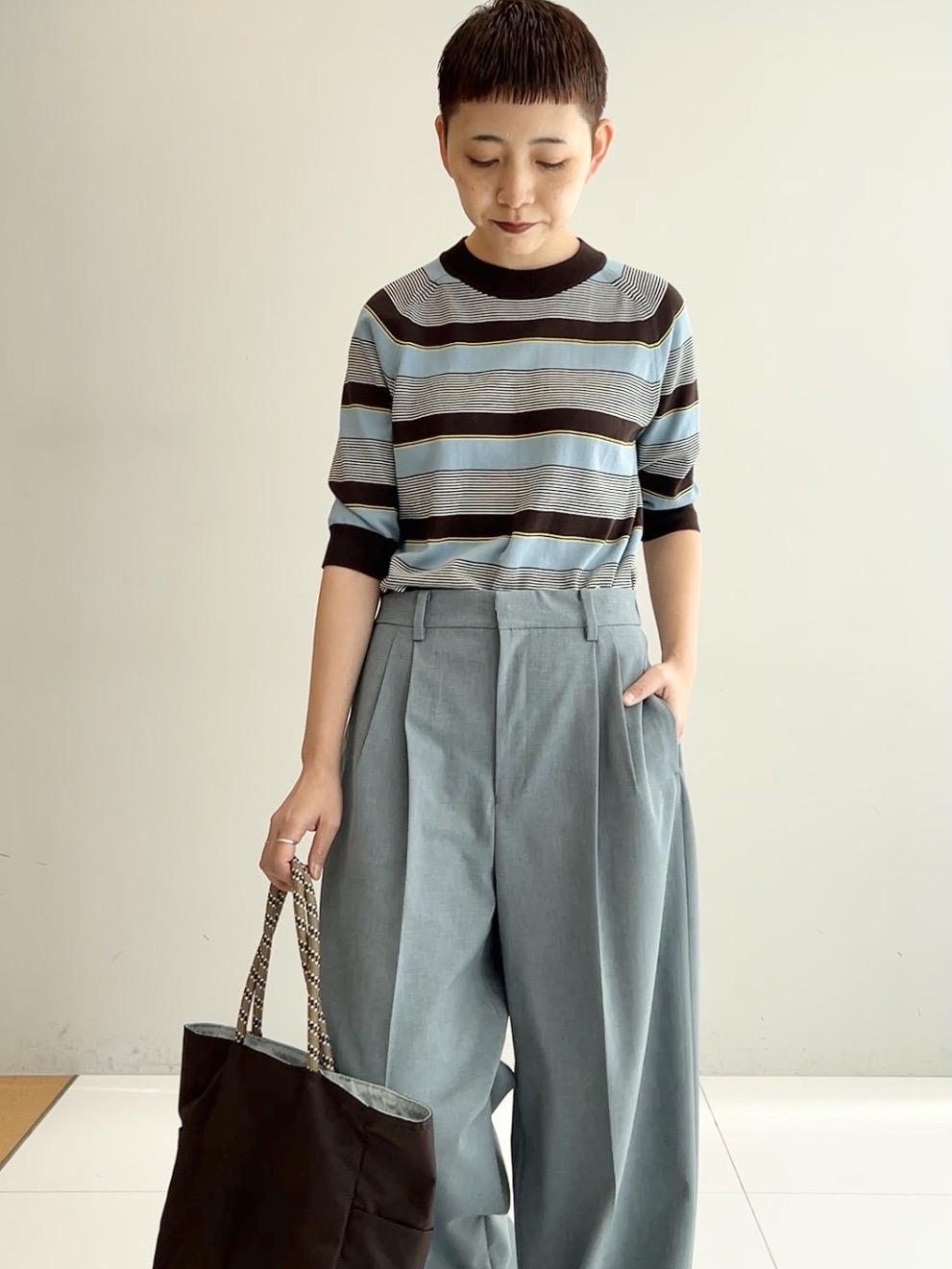 OCHIAIさんの「DRESSTERIOR｜【otonaMUSE5月号掲載／セットアップ可】ウォッシャブルワイドタックパンツ」を使ったコーディネート