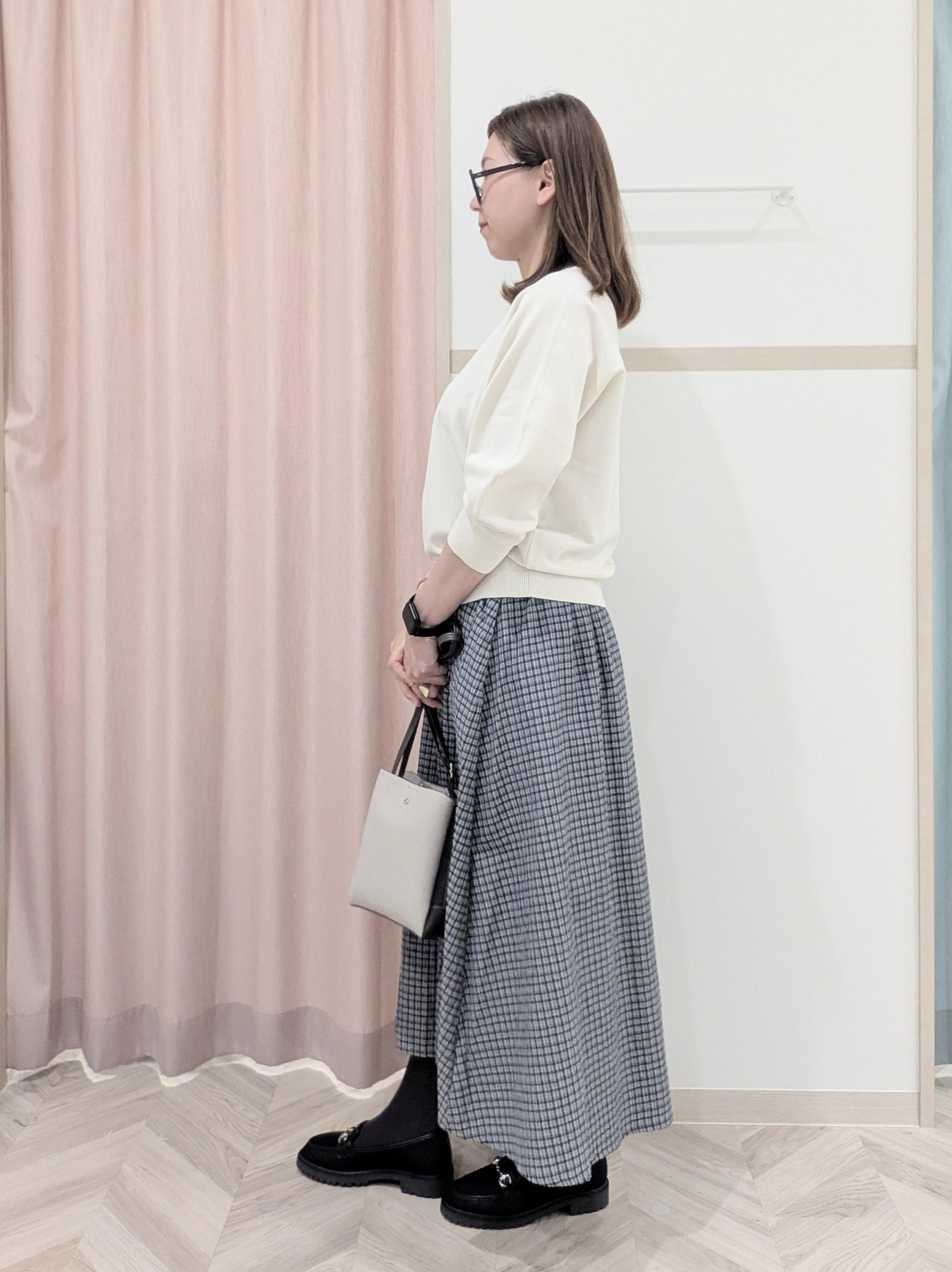 miyuさんの「SHOO･LA･RUE｜【洗濯機可/S-LL】さらりと軽やか インせず着られる すっきり見えドルマンニット」を使ったコーディネート