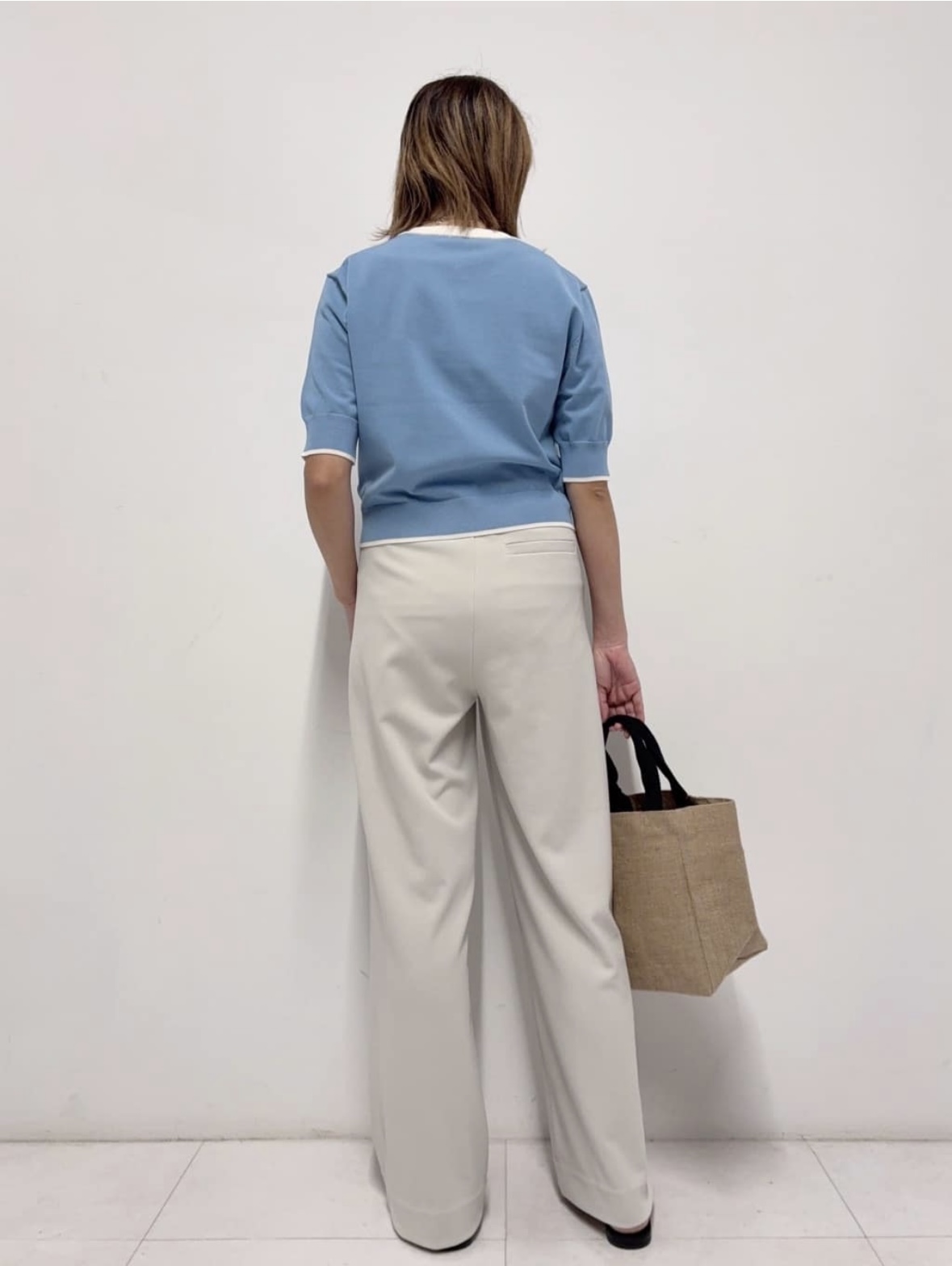 Nishijimaさんの「DRESSTERIOR｜【接触冷感/ウォッシャブル】センタープレスジョーゼットパンツ」を使ったコーディネート