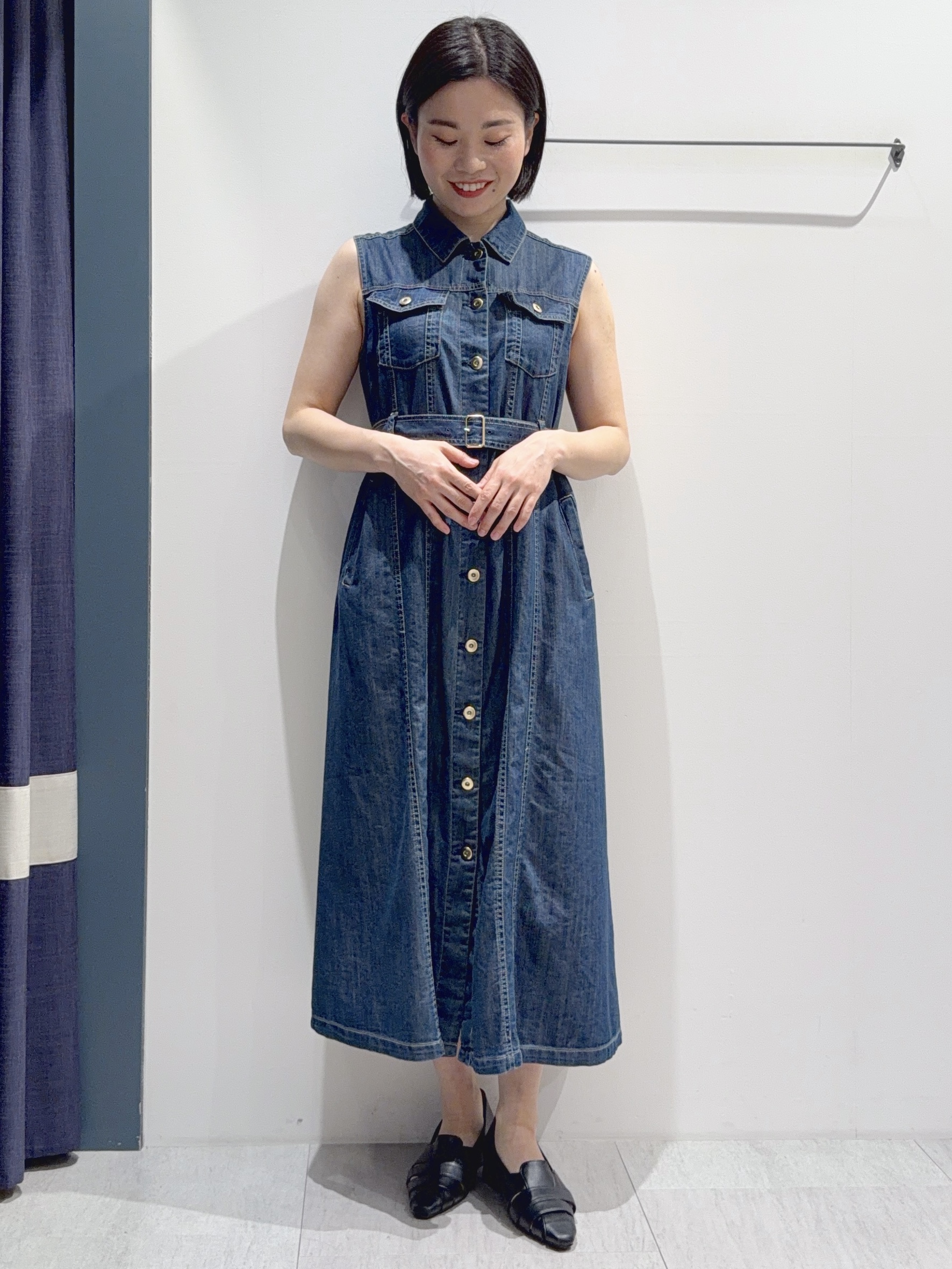 あんりさんの「grove｜【イージーケア】麻混クロップドシャツ」を使ったコーディネート