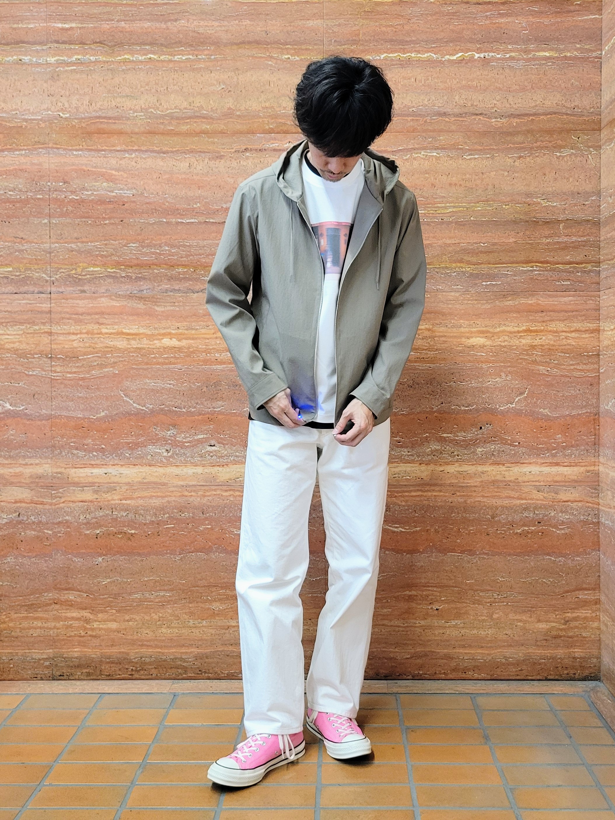 piroyaさんの「TAKEO KIKUCHI｜【撥水・洗える・シワになりにくい】 リランチェ（R） フードブルゾン」を使ったコーディネート