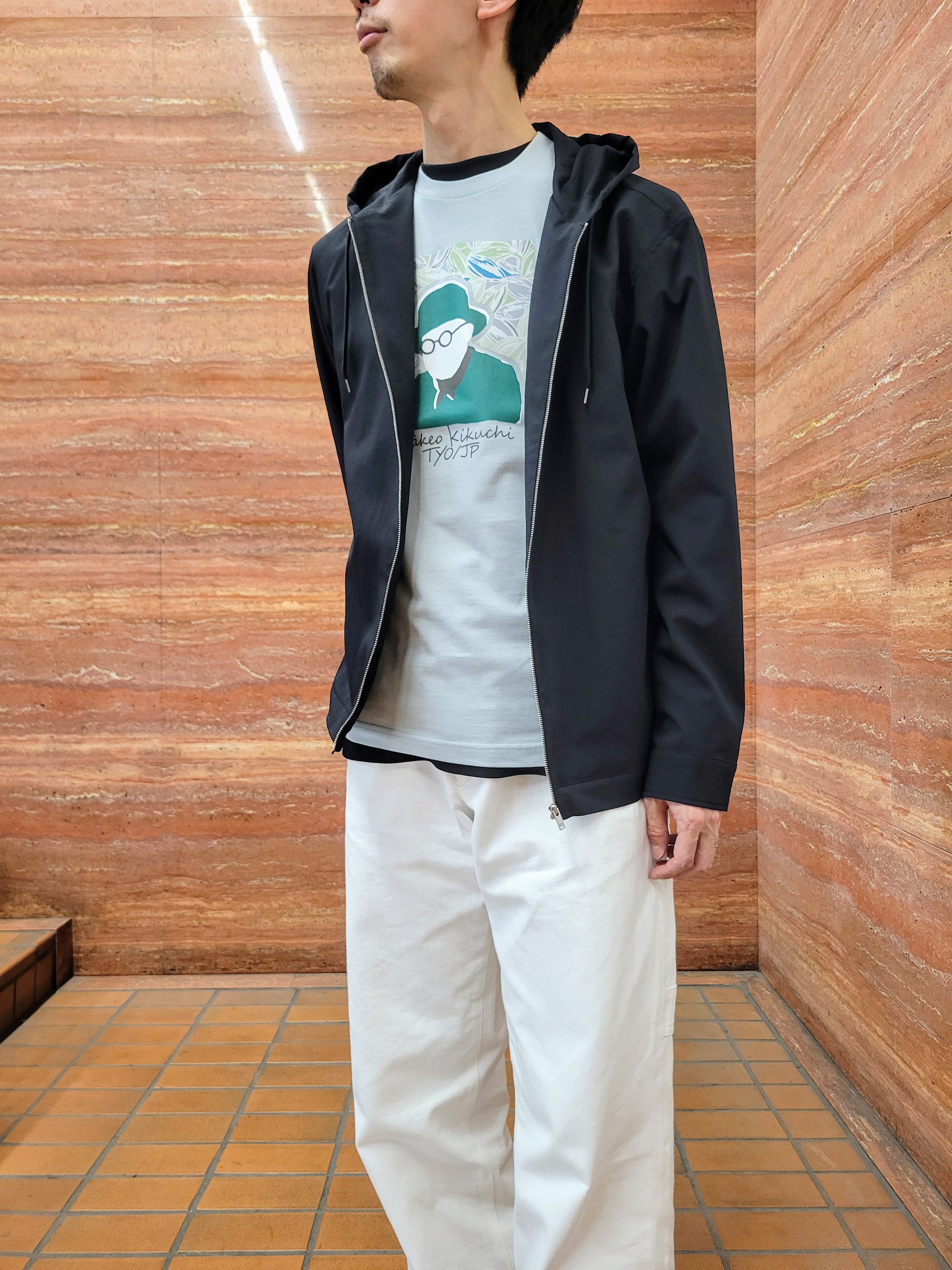 piroyaさんの「TAKEO KIKUCHI｜【撥水・洗える・シワになりにくい】 リランチェ（R） フードブルゾン」を使ったコーディネート