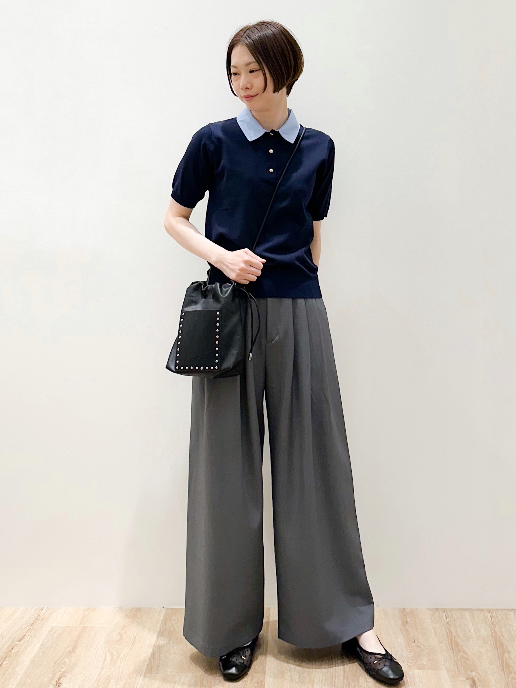 yurieさんの「OPAQUE.CLIP｜2WAY衿付きニット【洗濯機OK】」を使ったコーディネート