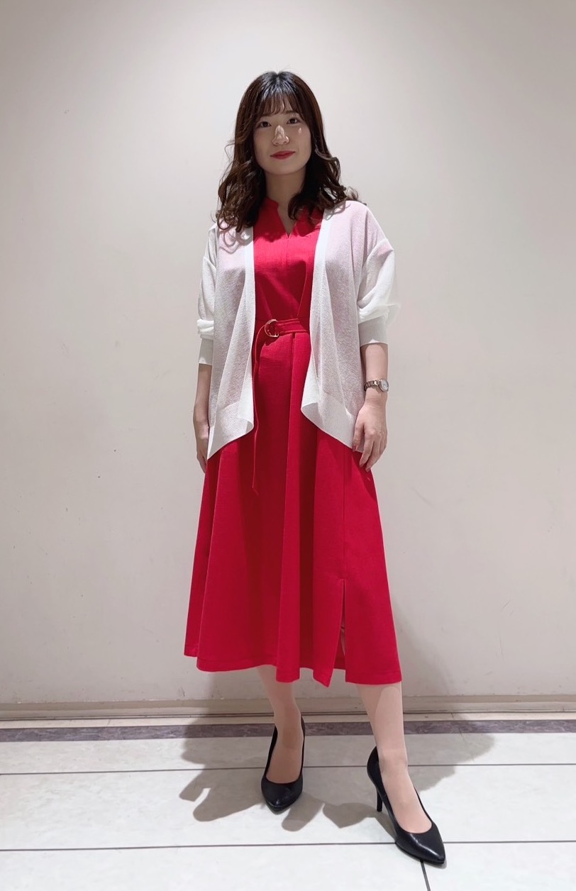ユナさんの「UNTITLED｜【UV/接触冷感/遮熱/通気性】スラブバンドカラーワンピース」を使ったコーディネート